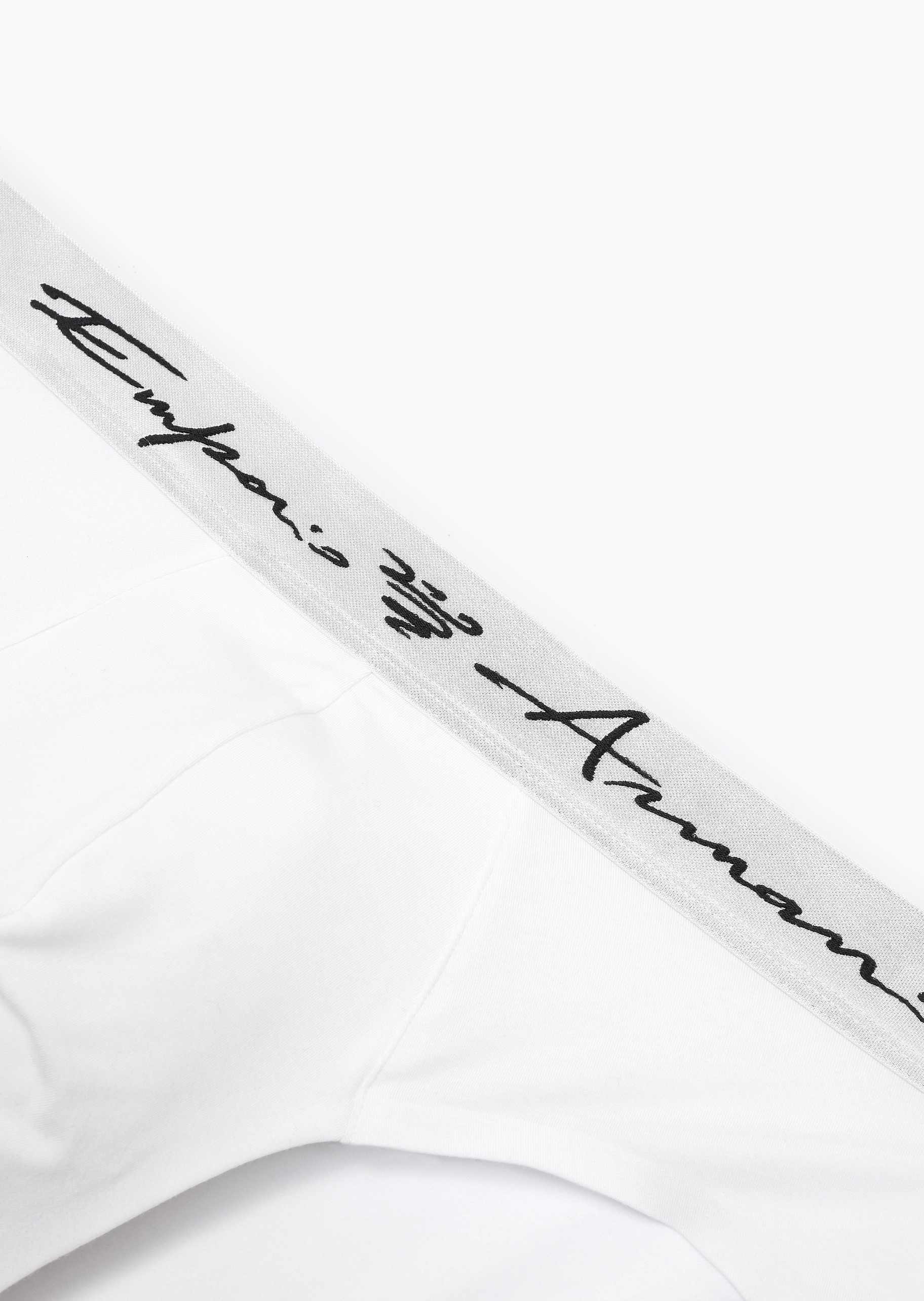 Emporio Armani 男士莫代尔弹力三角撞色提花腰边内裤