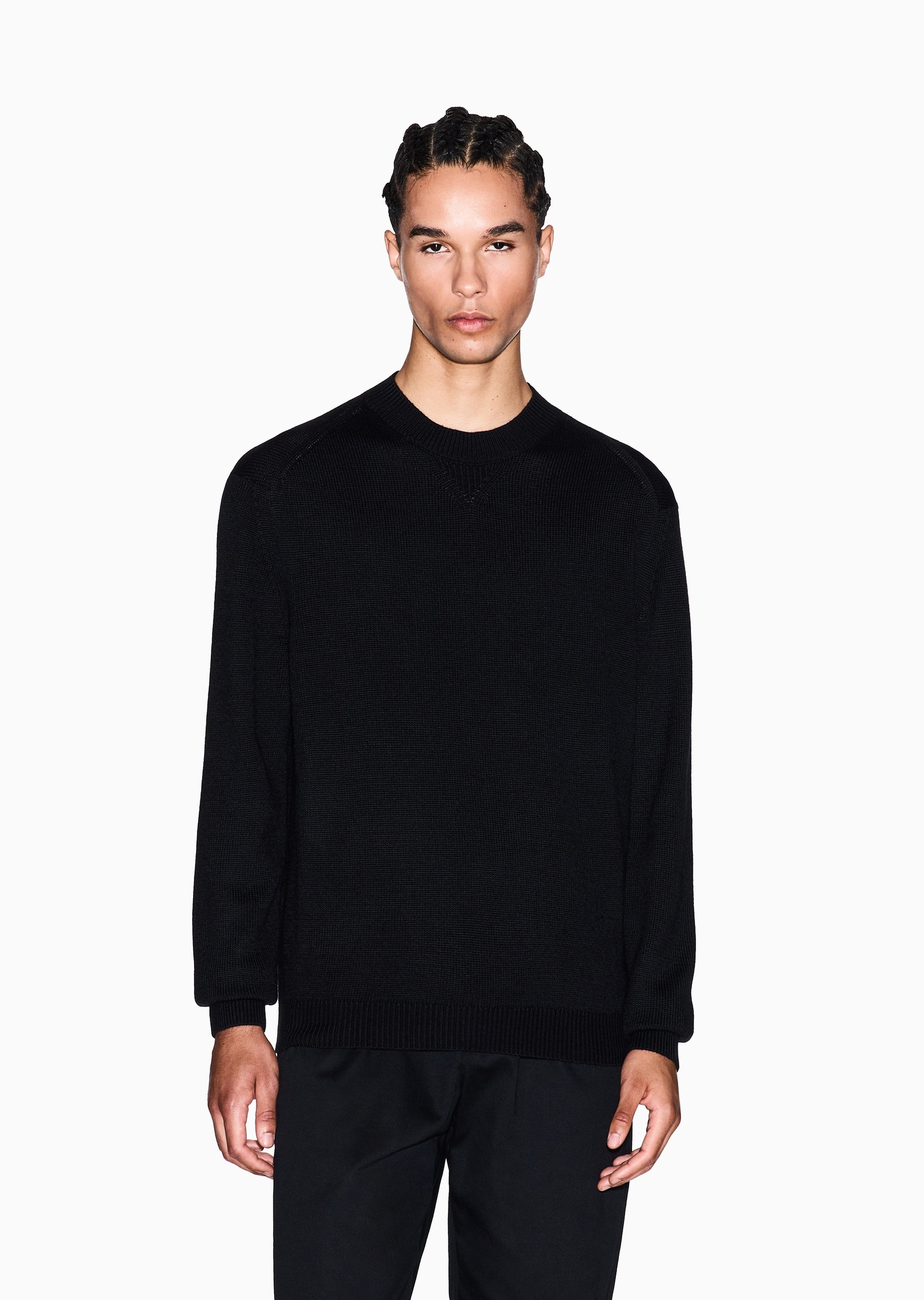 ARMANI EXCHANGE 男士圆领羊毛混纺老钱风套头针织毛衣