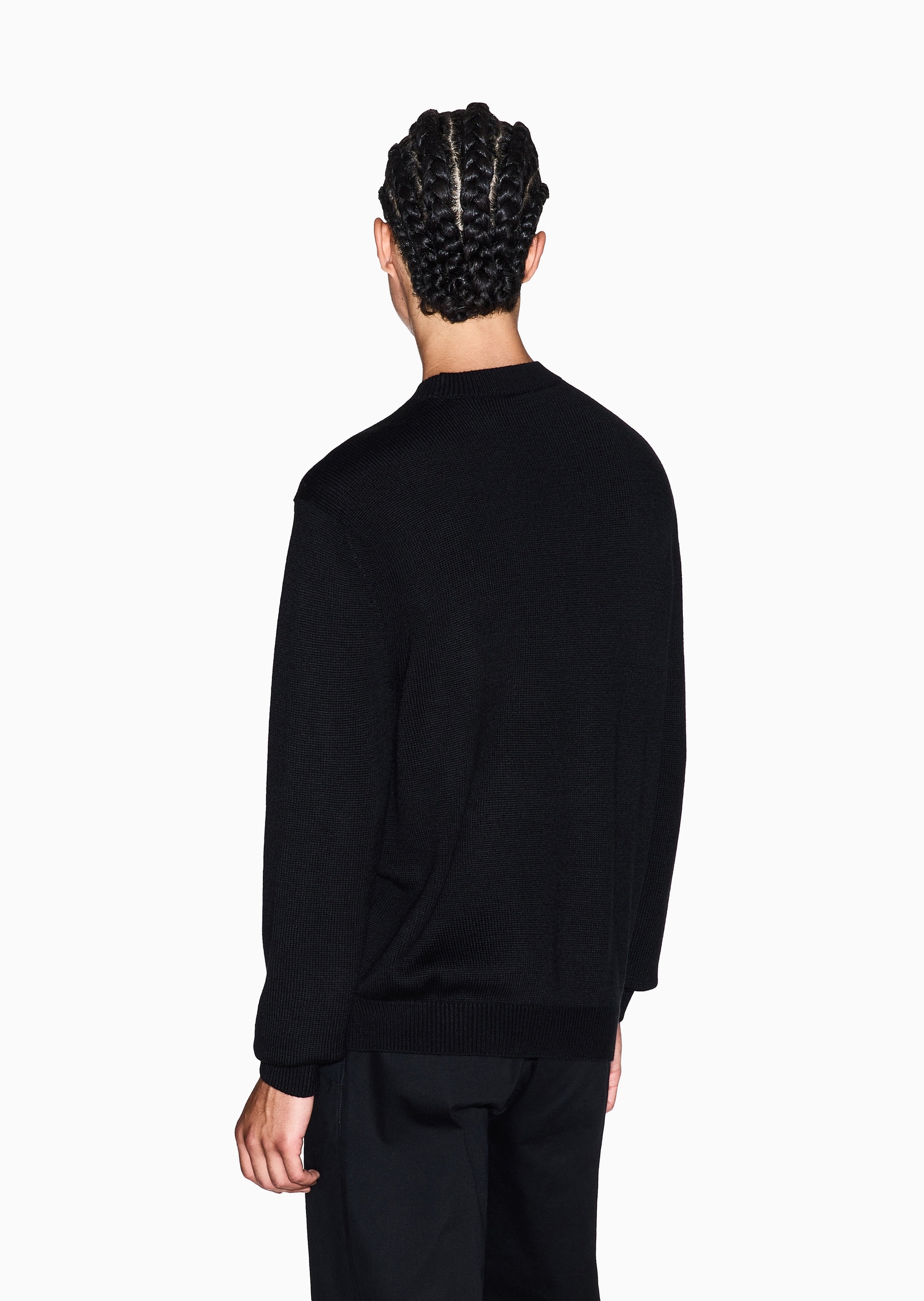 ARMANI EXCHANGE 男士圆领羊毛混纺老钱风套头针织毛衣