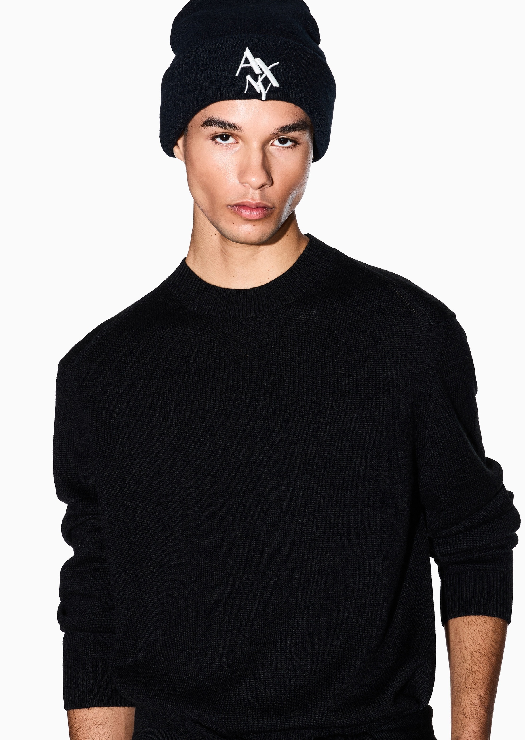 ARMANI EXCHANGE 男士圆领羊毛混纺老钱风套头针织毛衣