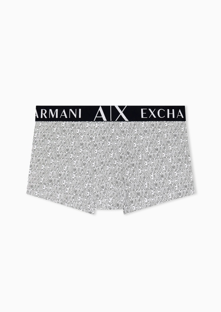 ARMANI EXCHANGE 男士弹力棉平角轻奢礼物满印内裤