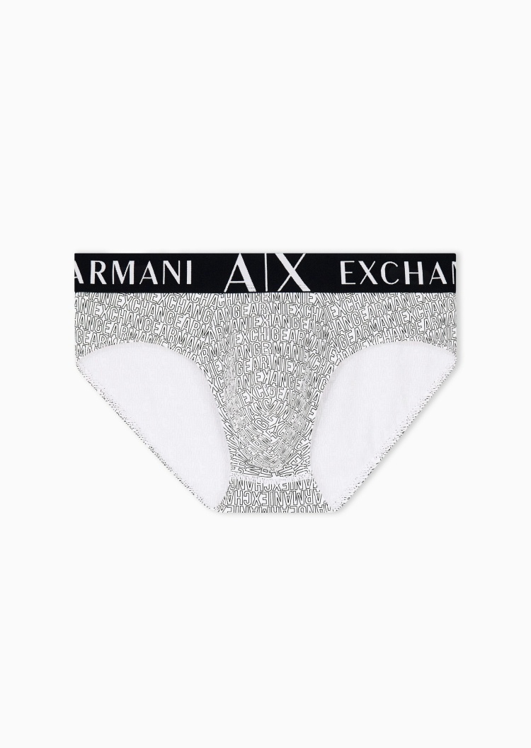 ARMANI EXCHANGE 男士弹力棉三角性感轻奢礼物满印内裤