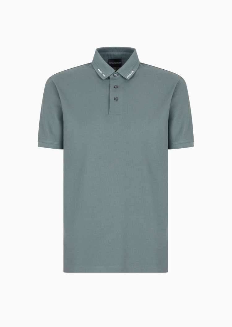 Emporio Armani 男士全棉合身短袖翻领多色Polo衫