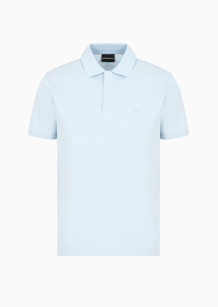 Emporio Armani 男士全棉合身短袖翻领暗门襟多色Polo衫