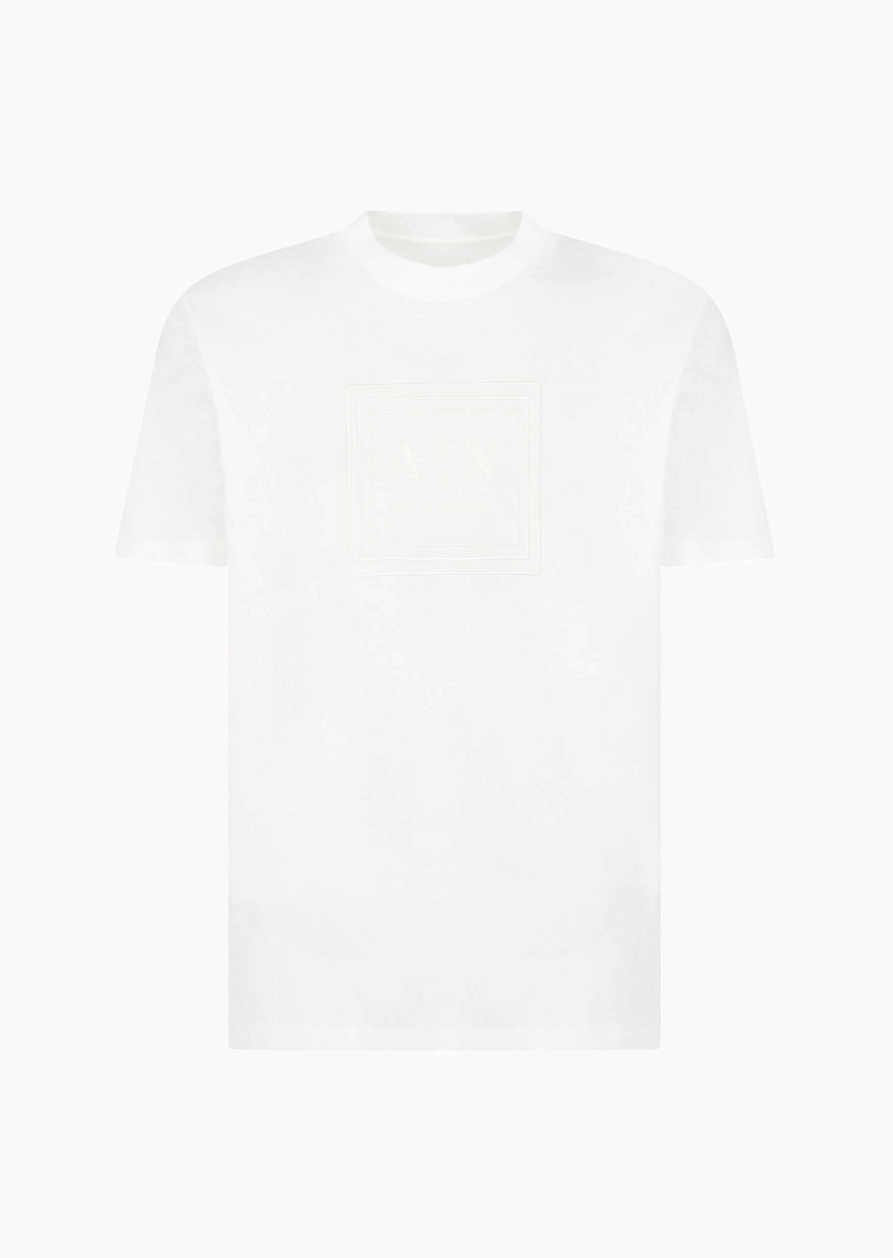 ARMANI EXCHANGE 男士全棉宽松短袖圆领框形刺绣时尚T恤