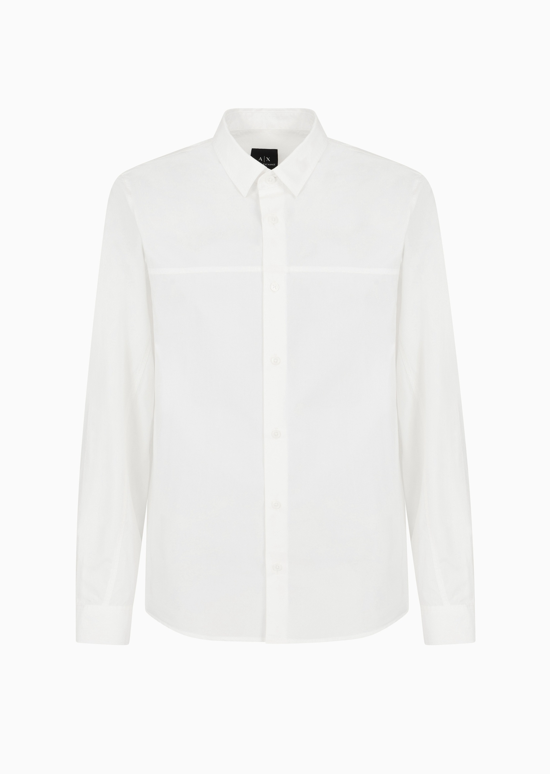 ARMANI EXCHANGE 男士全棉合身长袖翻领纯色正装衬衫