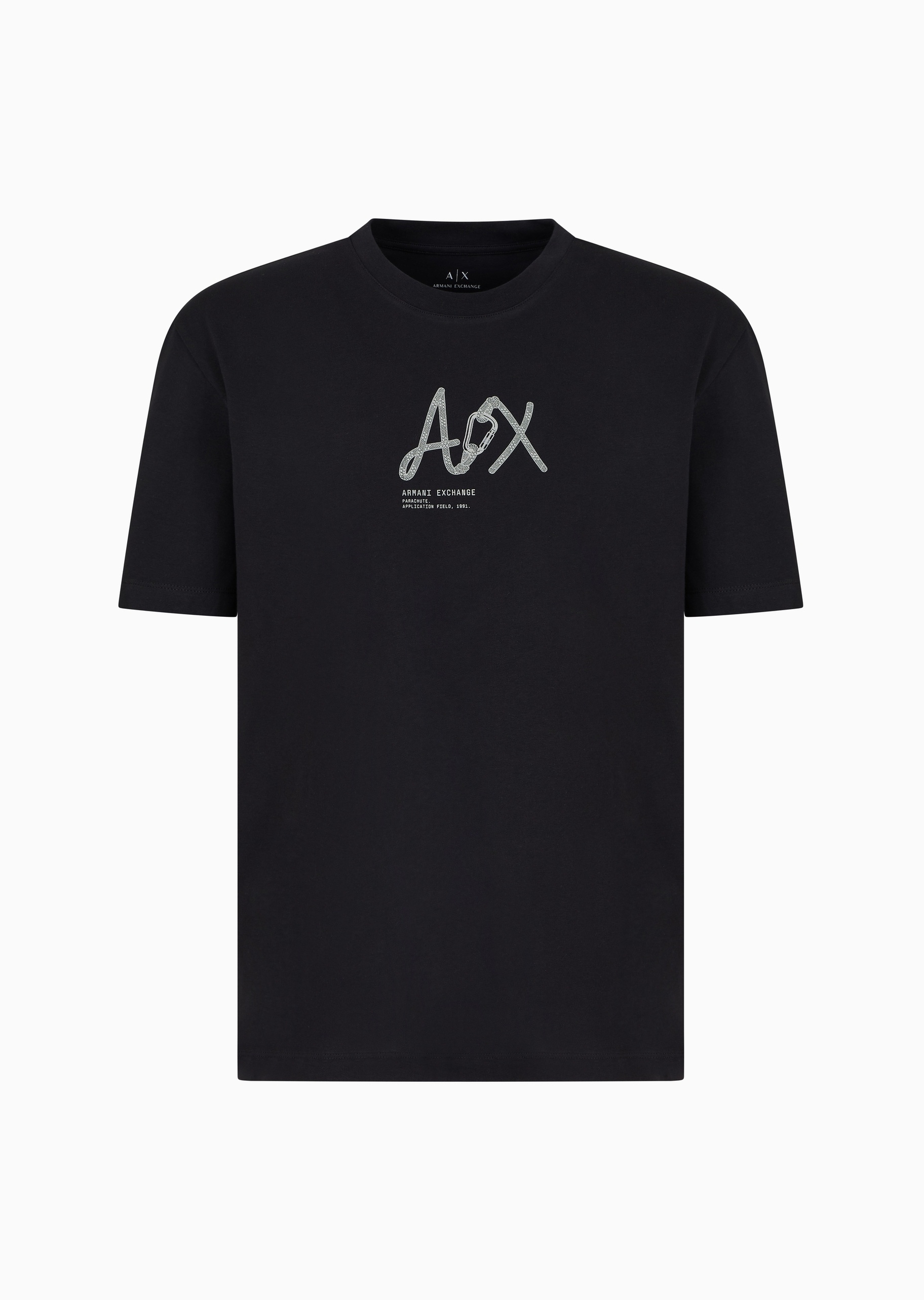 ARMANI EXCHANGE 男士全棉宽松短袖圆领落肩印花T恤