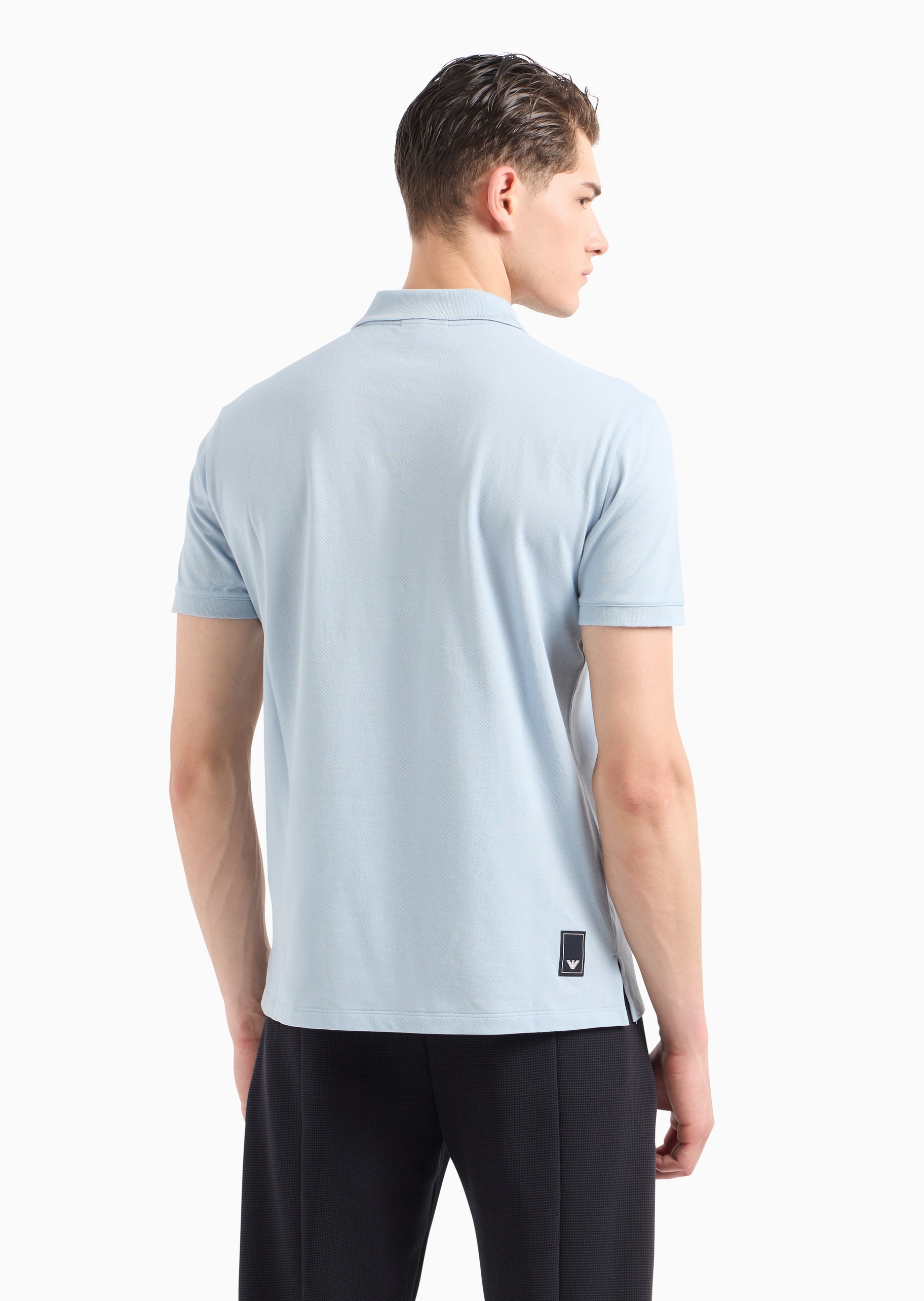 Emporio Armani 男士全棉合身短袖翻领暗门襟多色Polo衫