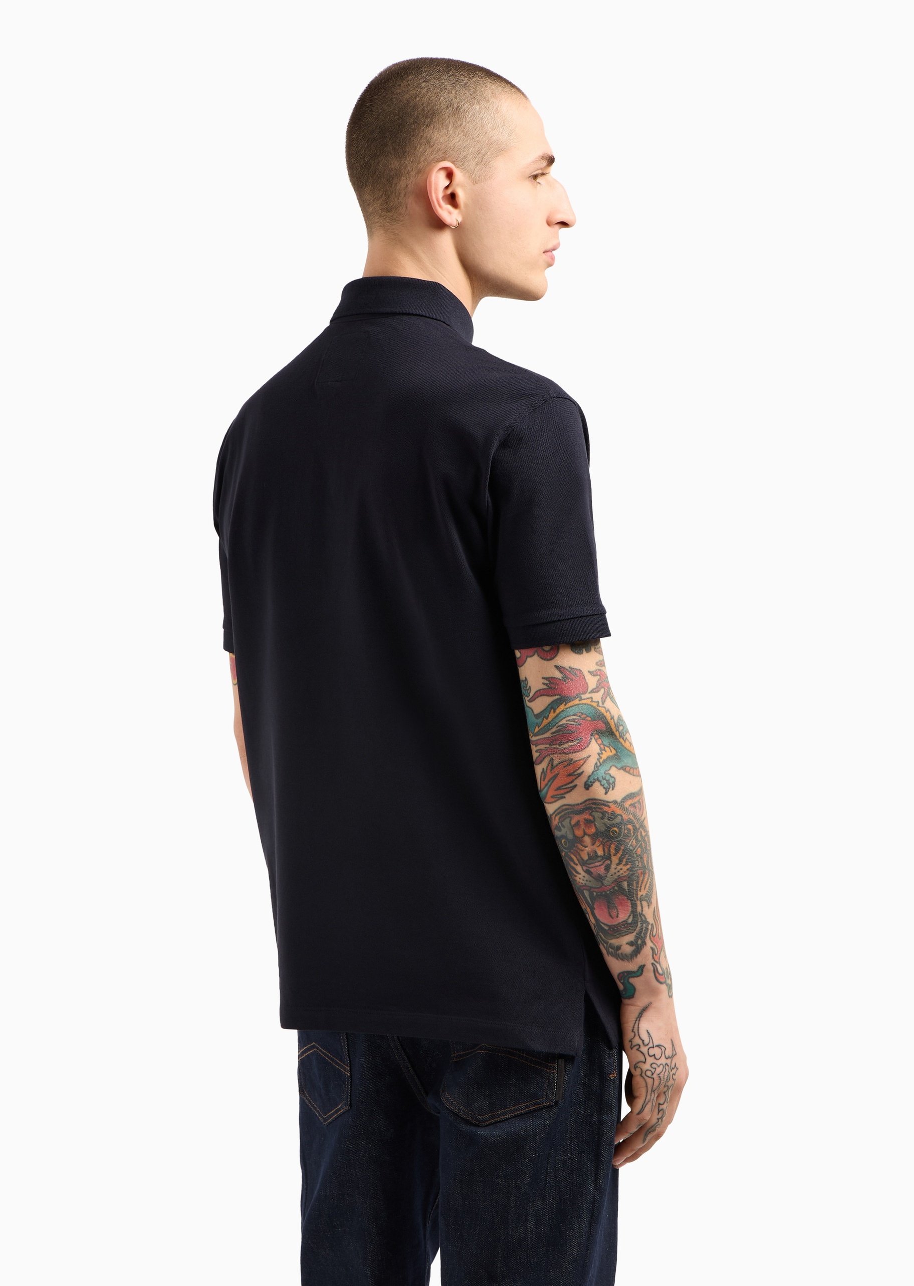 ARMANI EXCHANGE 男士全棉宽松短袖翻领标识刺绣Polo衫