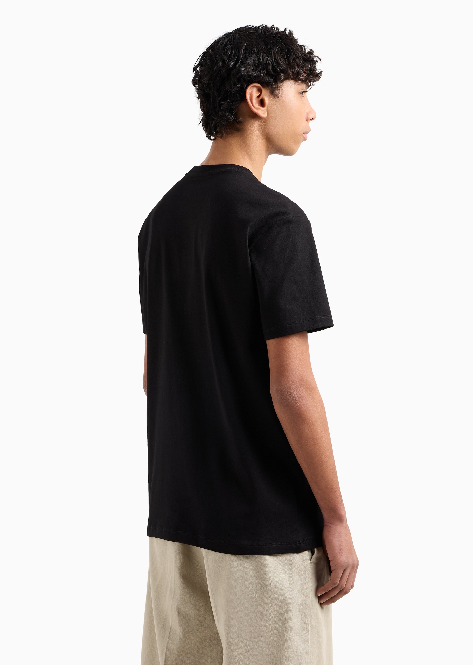 ARMANI EXCHANGE 男士全棉合身短袖圆领LOGO印花T恤