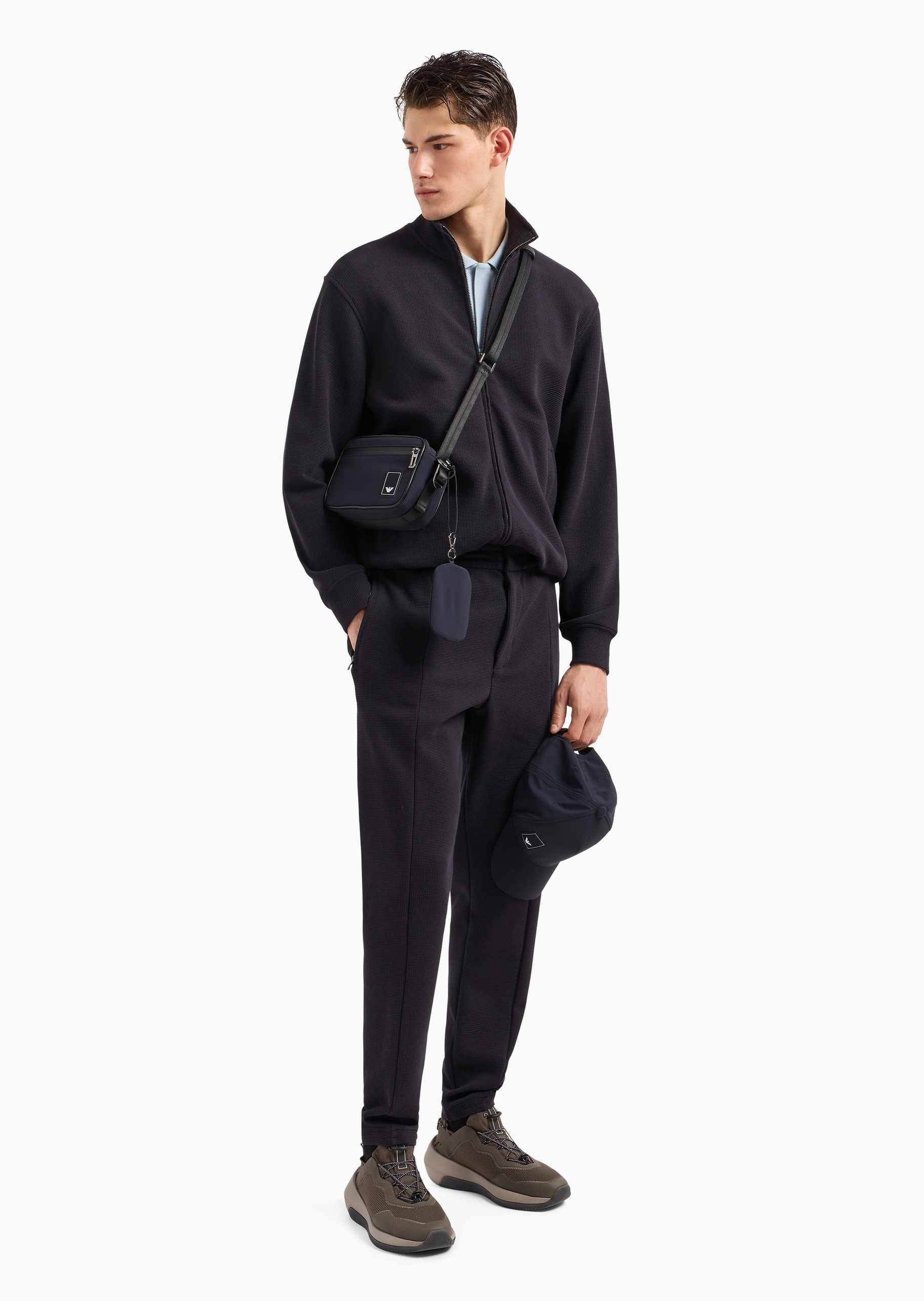 Emporio Armani 男士全棉合身短袖翻领暗门襟多色Polo衫