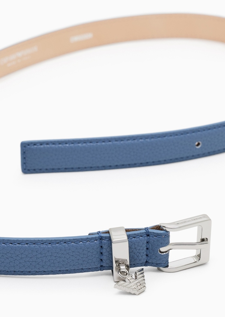 Emporio Armani 女士鹿皮纹商务通勤方形时尚休闲针扣腰带