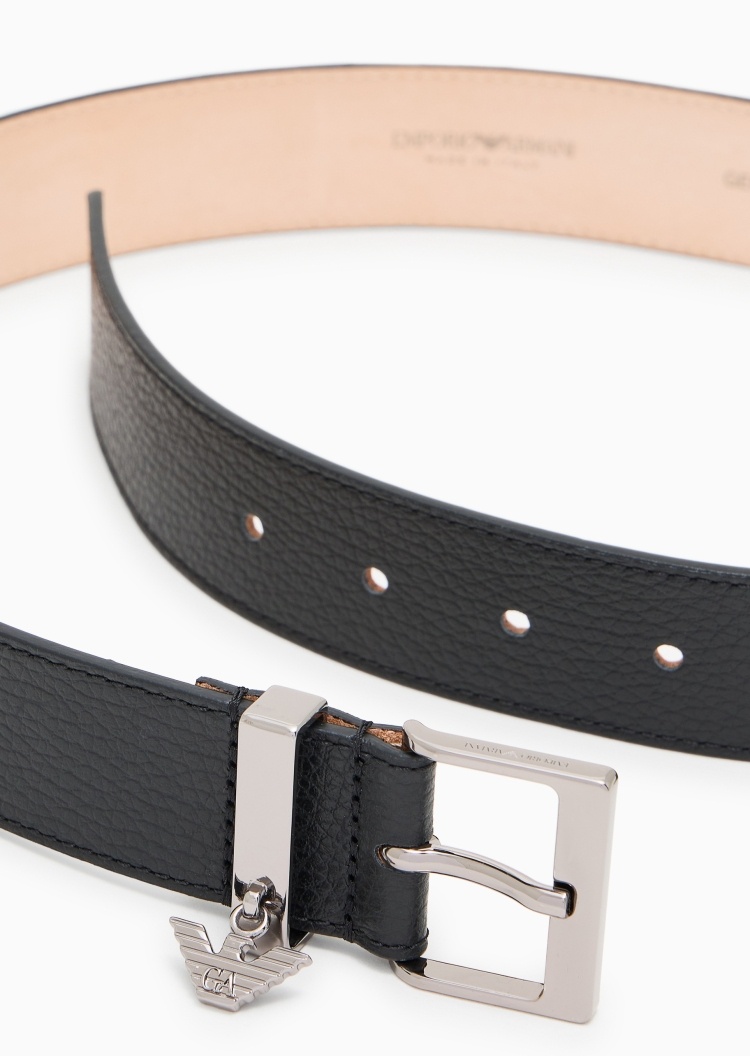 Emporio Armani 女士牛皮革荔枝纹商务针扣腰带皮带礼物