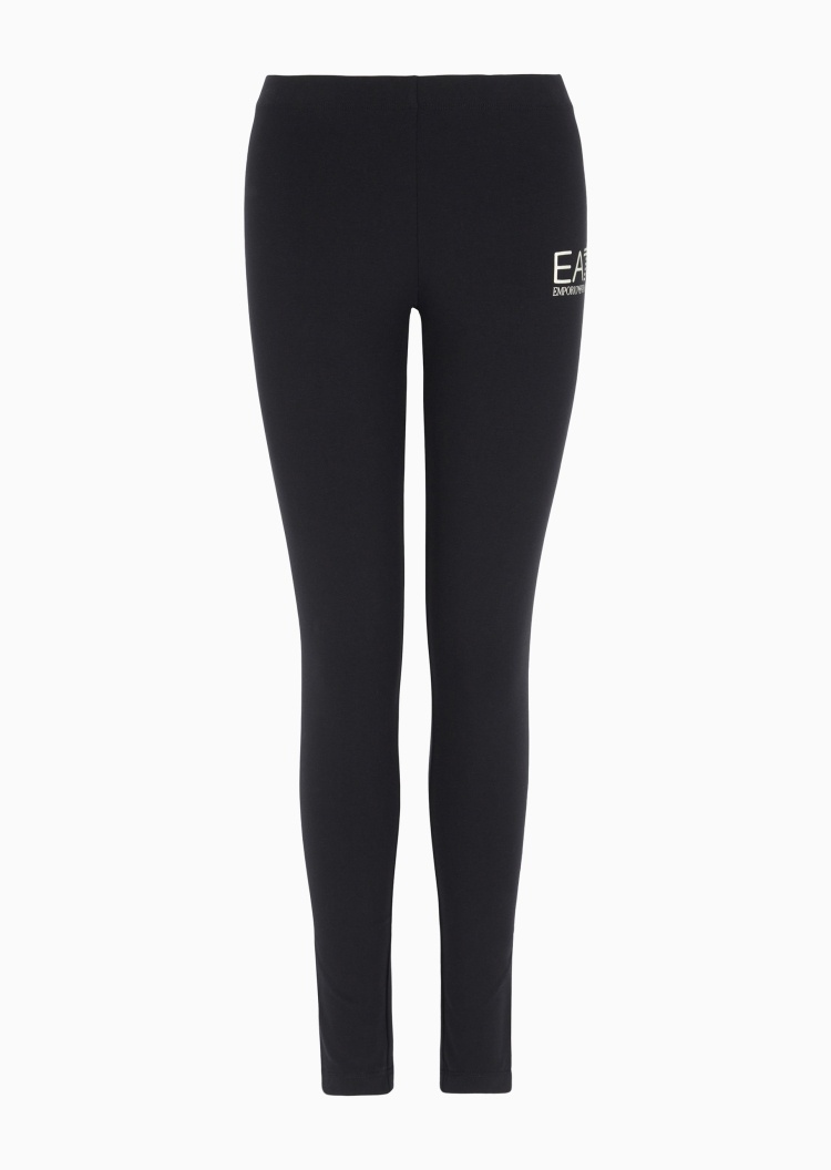 EA7 女士棉质弹力标准长款窄脚健身打底紧身裤