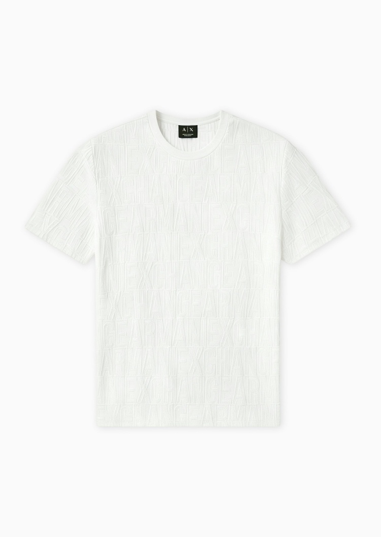 ARMANI EXCHANGE 男士纯棉宽松短袖圆领正肩肌理感T恤