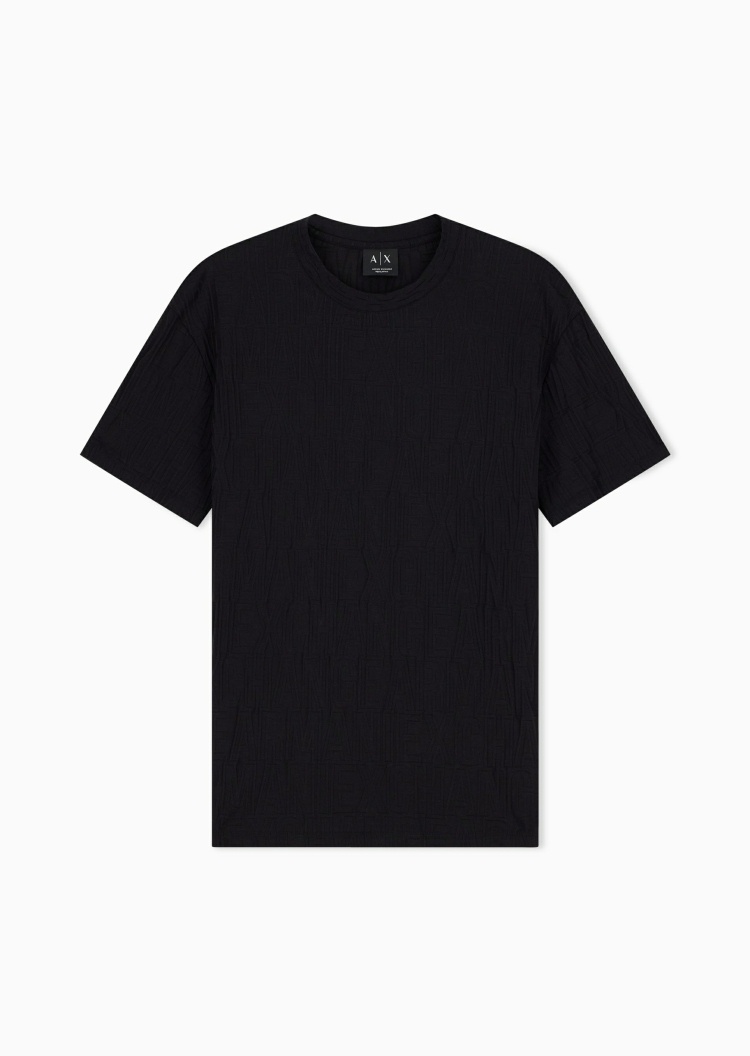 ARMANI EXCHANGE 男士纯棉宽松短袖圆领正肩肌理感T恤