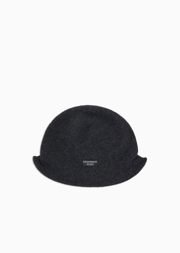 Emporio Armani 女士全绵羊毛圆顶休闲时尚钟形帽