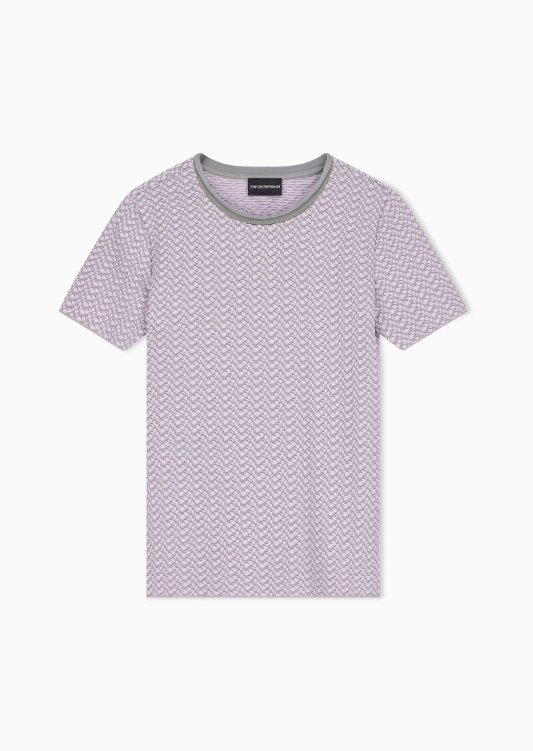 Emporio Armani 女士混纺圆领商务提花套头针织衫