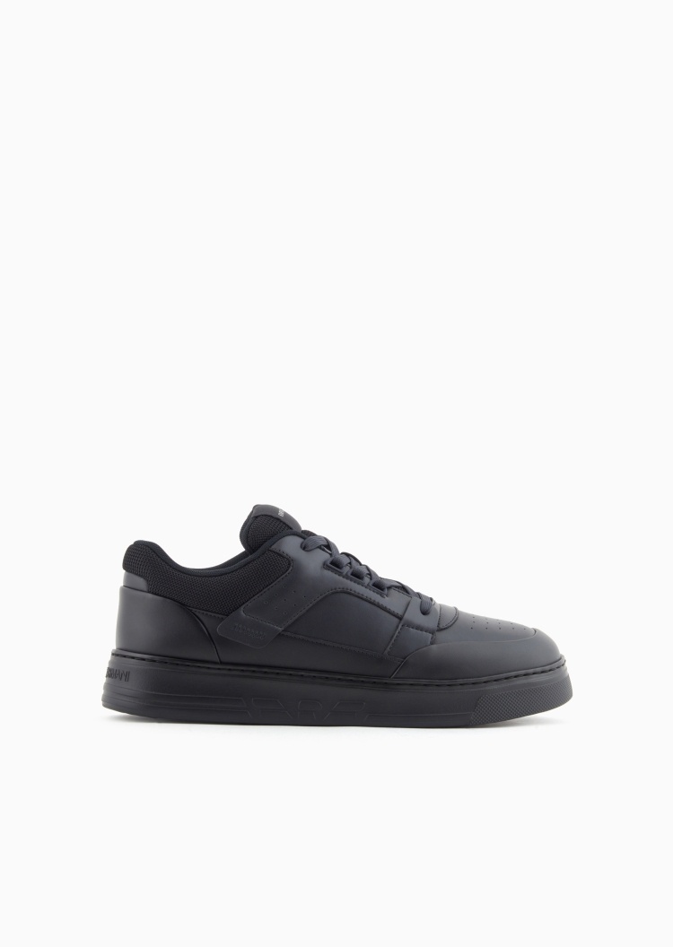 Emporio Armani 男士系带低帮圆头厚底板鞋运动鞋