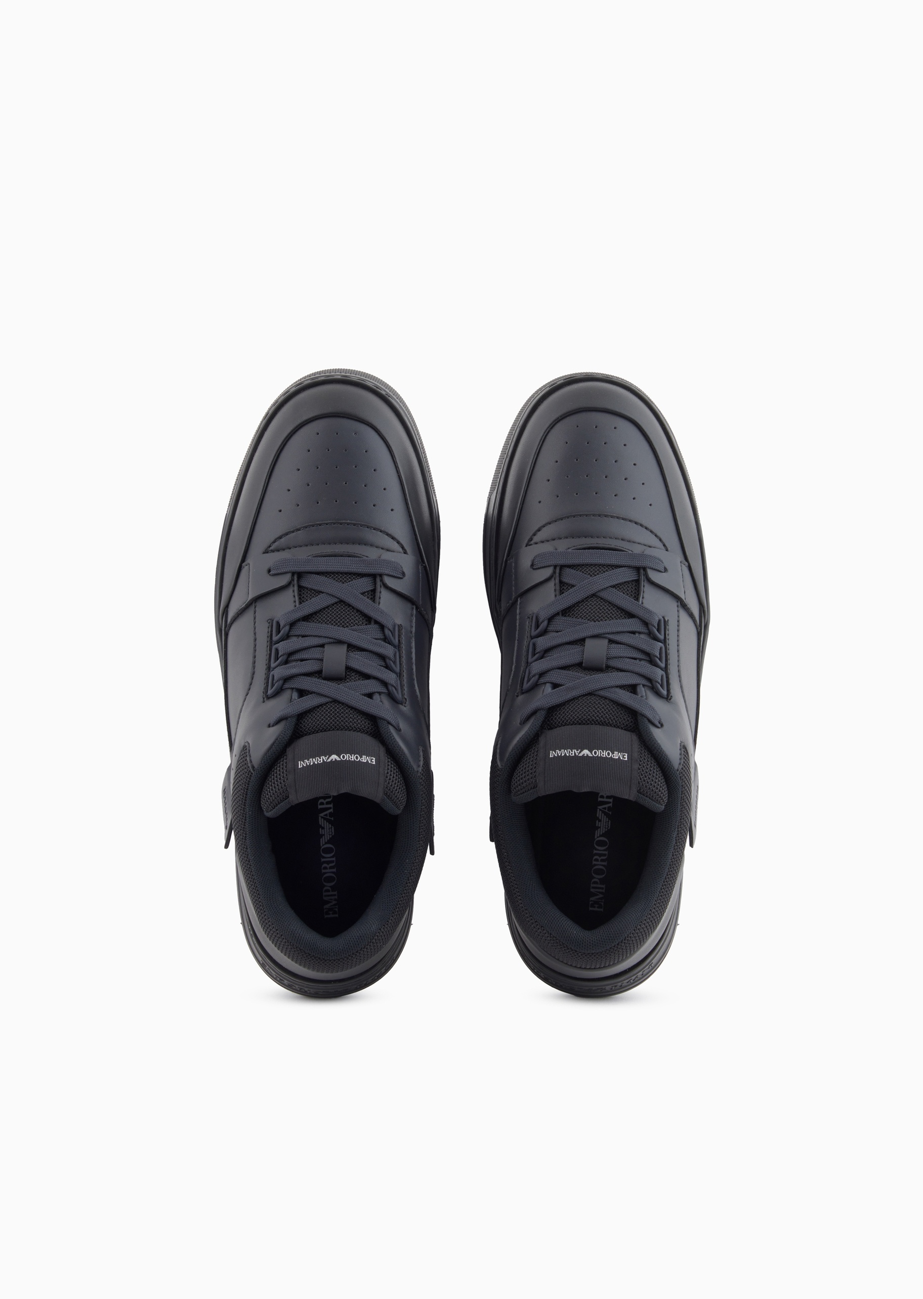 Emporio Armani 男士系带低帮圆头厚底板鞋运动鞋