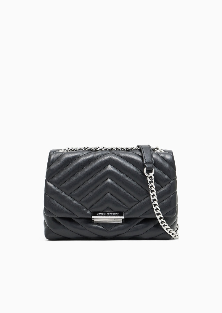 ARMANI EXCHANGE 女士翻盖可调节肩带单肩斜挎邮差包