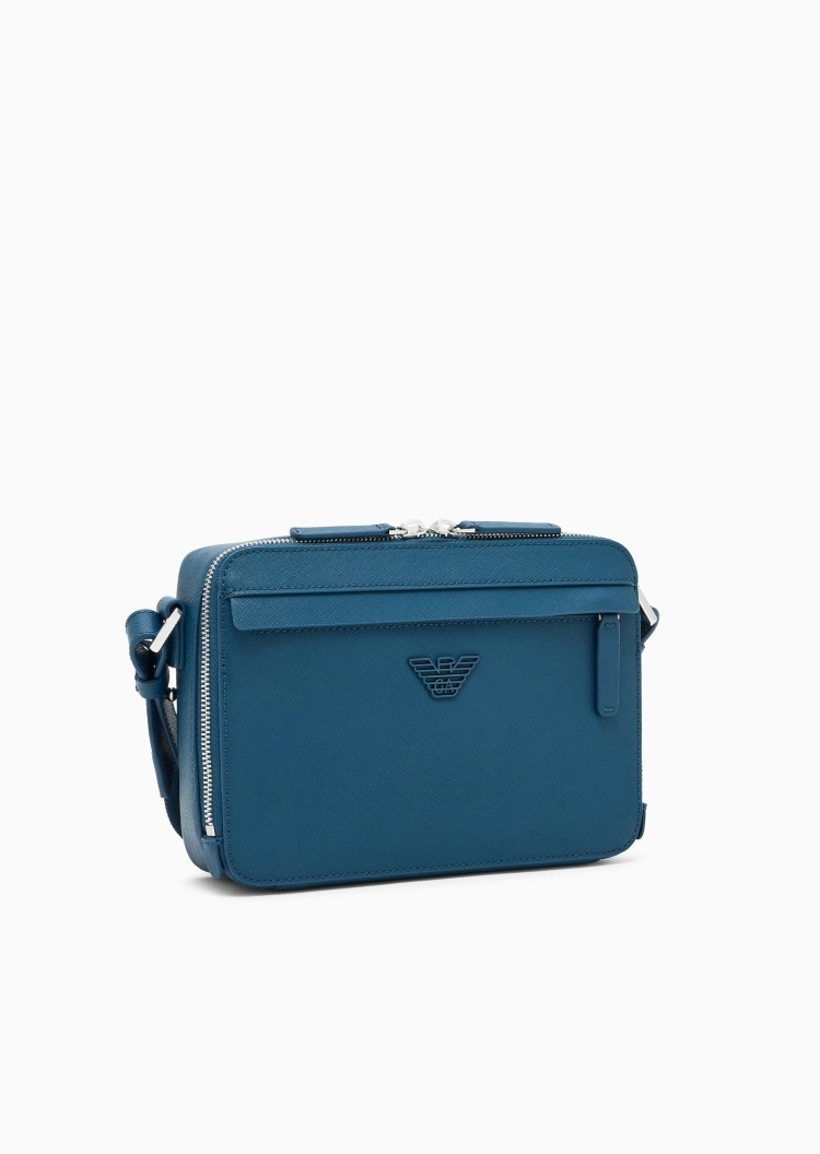 Emporio Armani 男士拉链横款可拆肩带单肩斜挎包