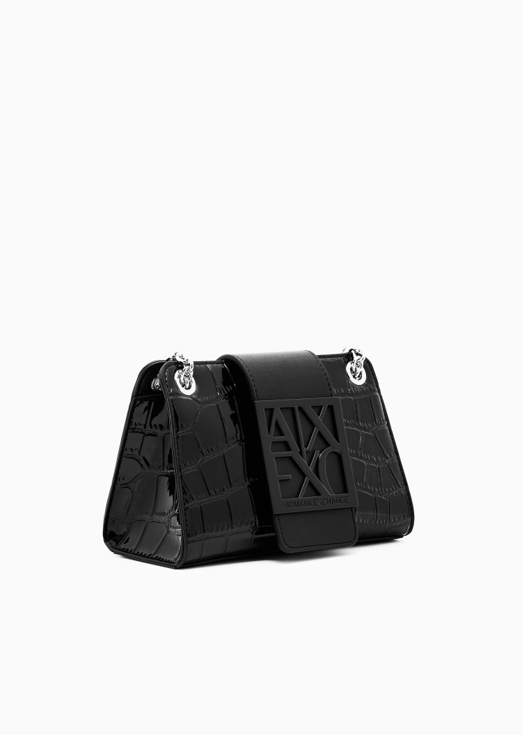 ARMANI EXCHANGE 女士磁扣可调节链条单肩斜挎迷你包