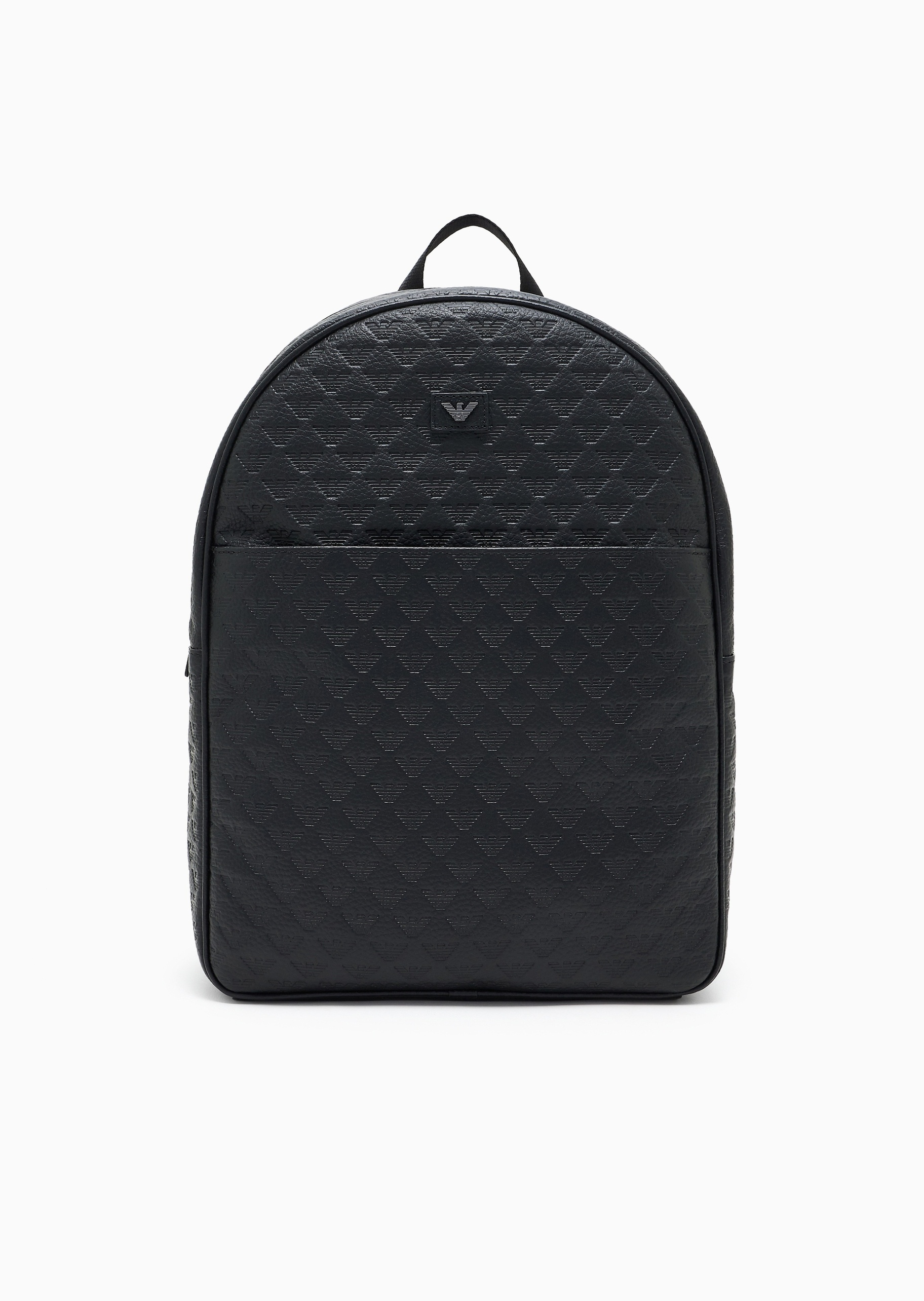Emporio Armani 男士牛皮革拉链圆形老花手提双肩包