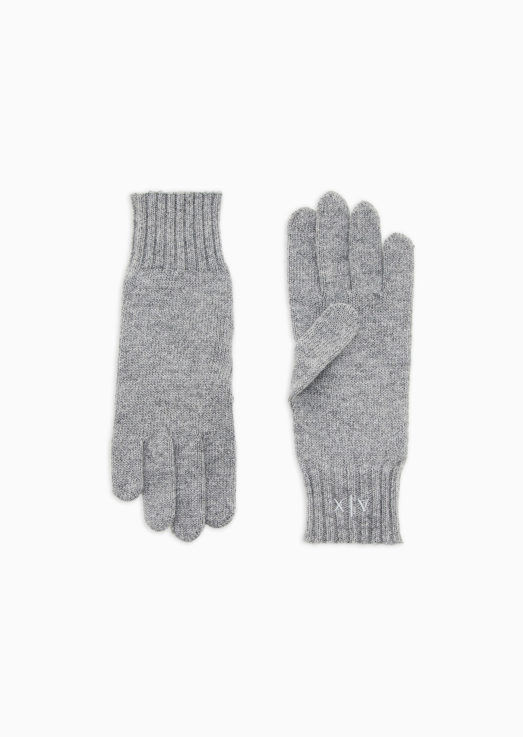 ARMANI EXCHANGE 女士绵羊毛分指刺绣LOGO时尚手套