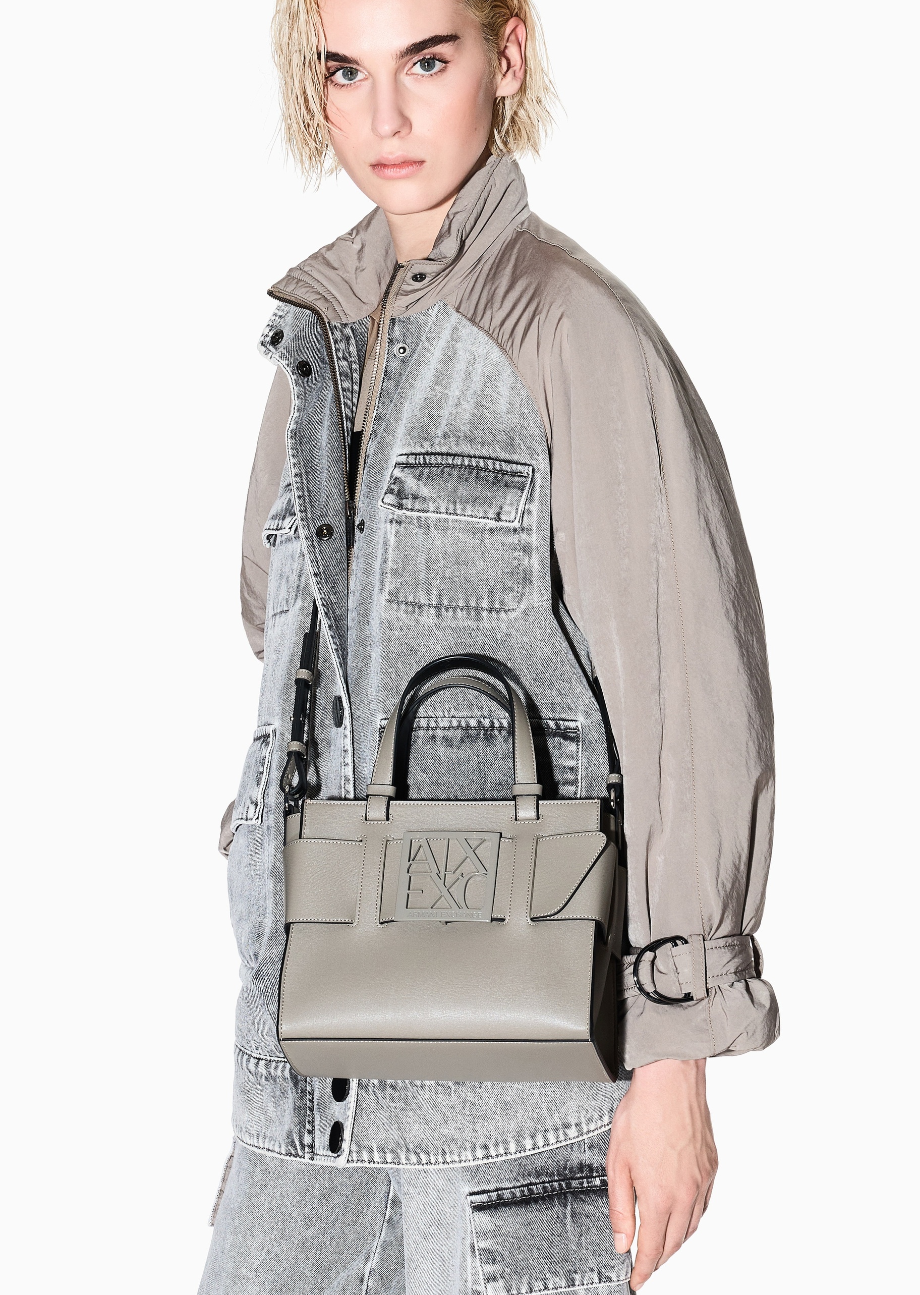 ARMANI EXCHANGE 女士商务通勤小号单肩手提斜挎托特包