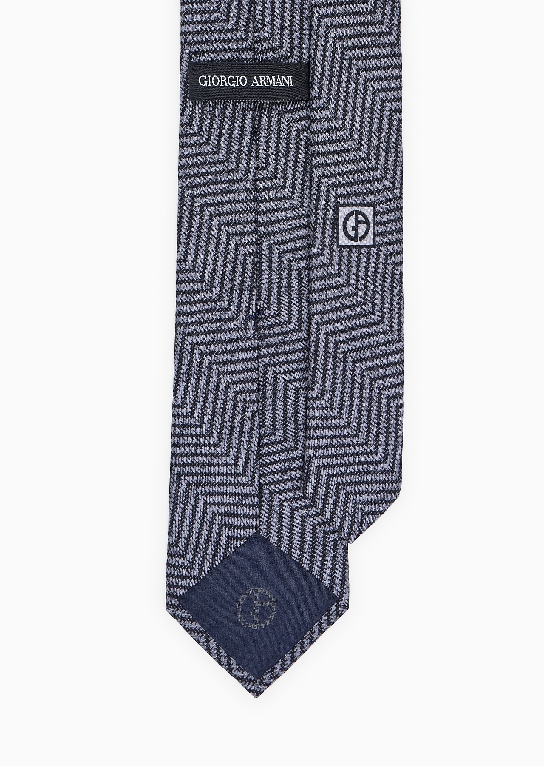 Giorgio Armani 男士桑蚕丝手打箭头型人字纹领带