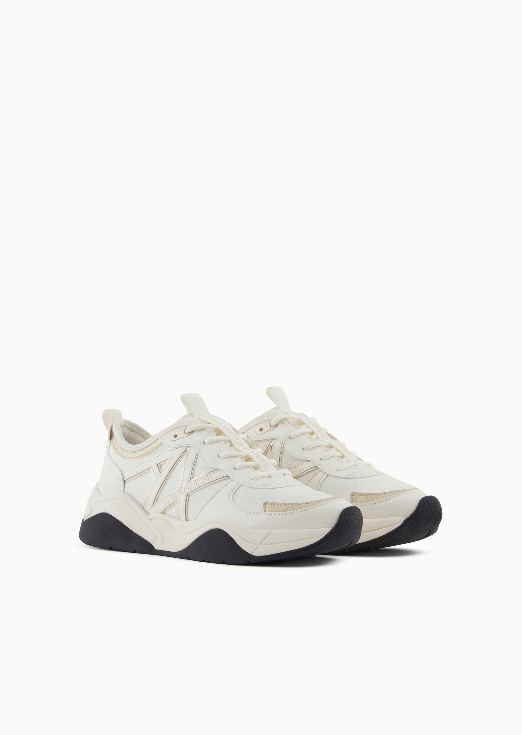 ARMANI EXCHANGE 女士系带低帮厚底老爹运动休闲鞋