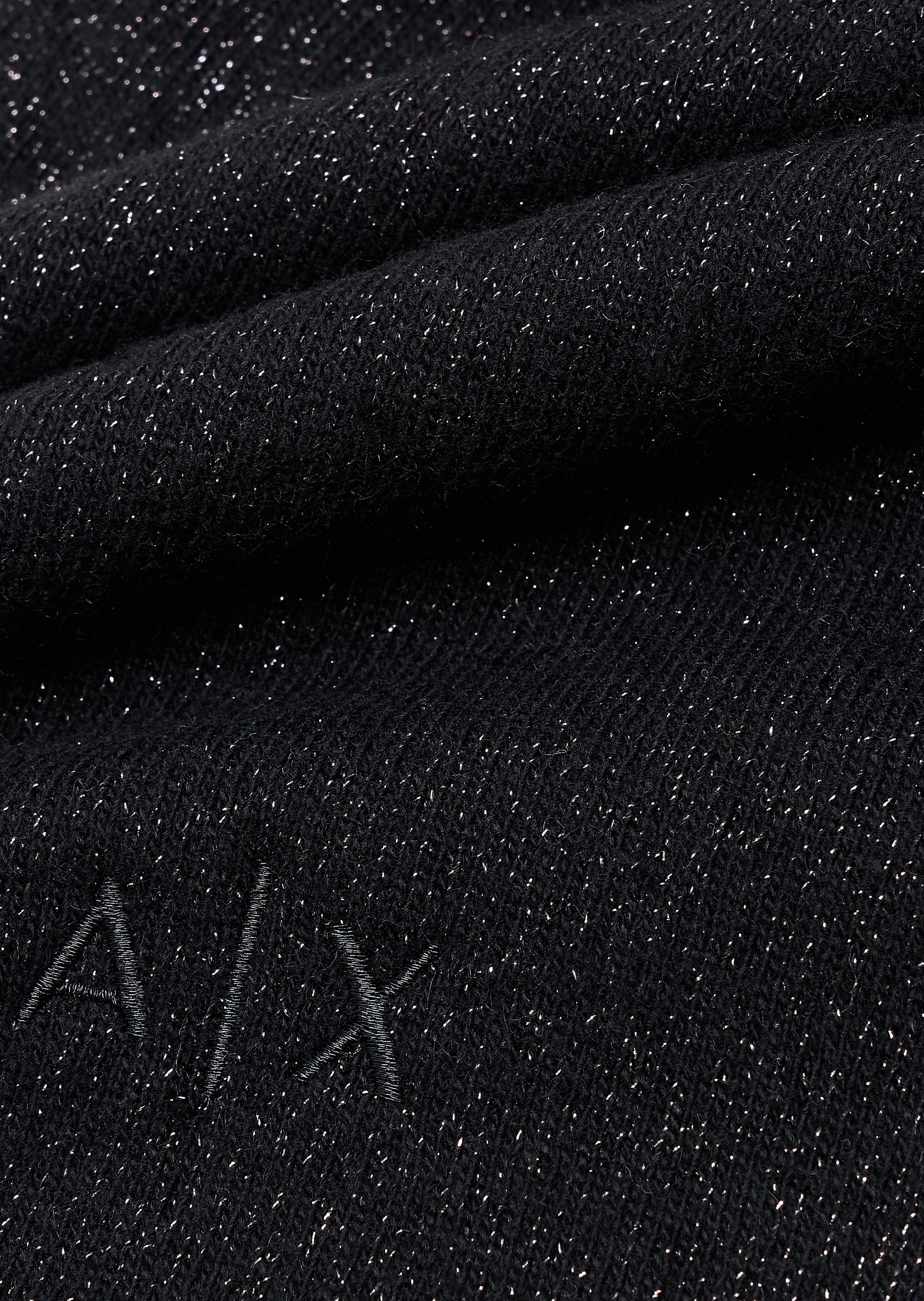 ARMANI EXCHANGE 女士绵羊毛披肩式长方形刺绣LOGO围巾