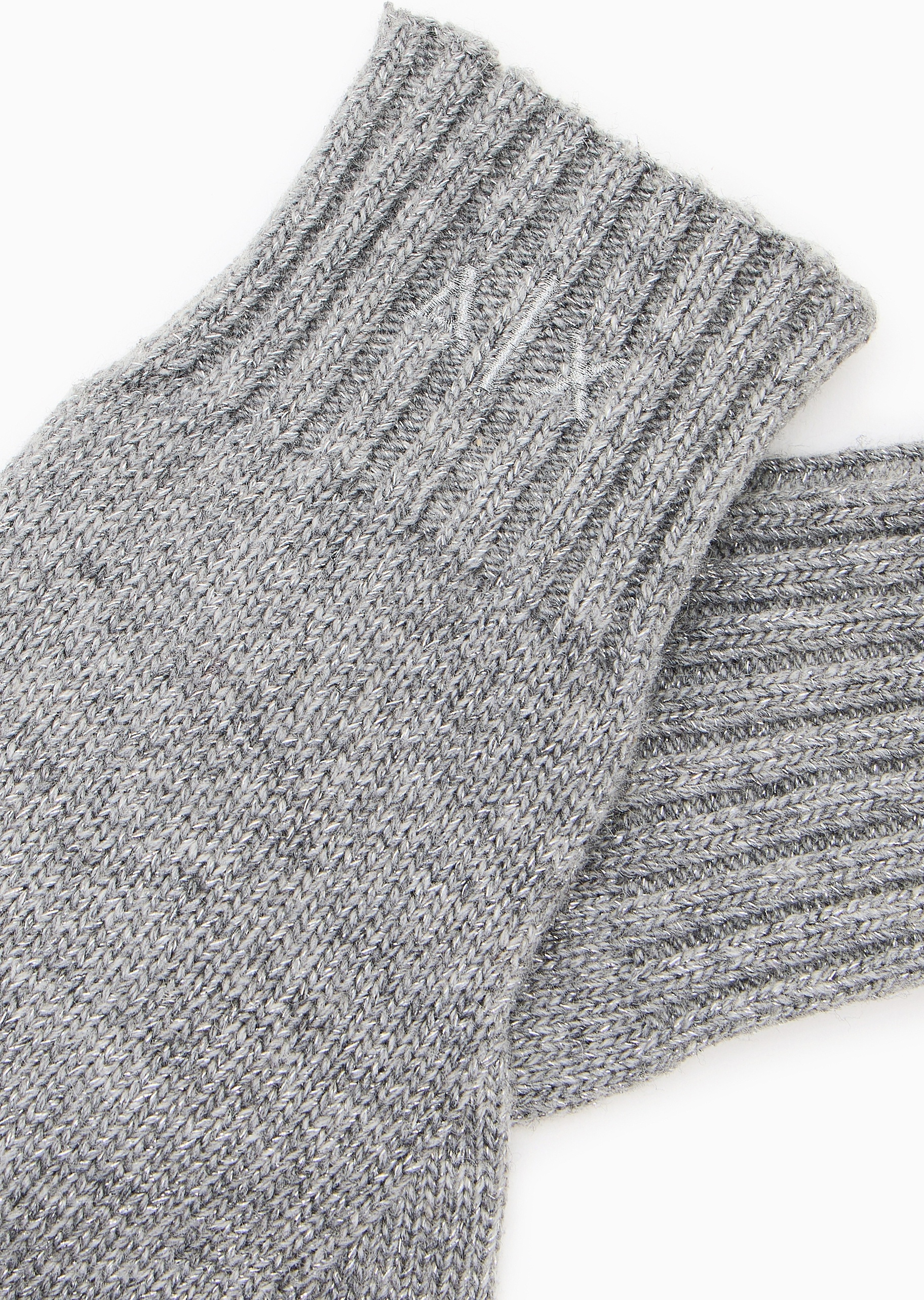 ARMANI EXCHANGE 女士绵羊毛分指刺绣LOGO时尚手套