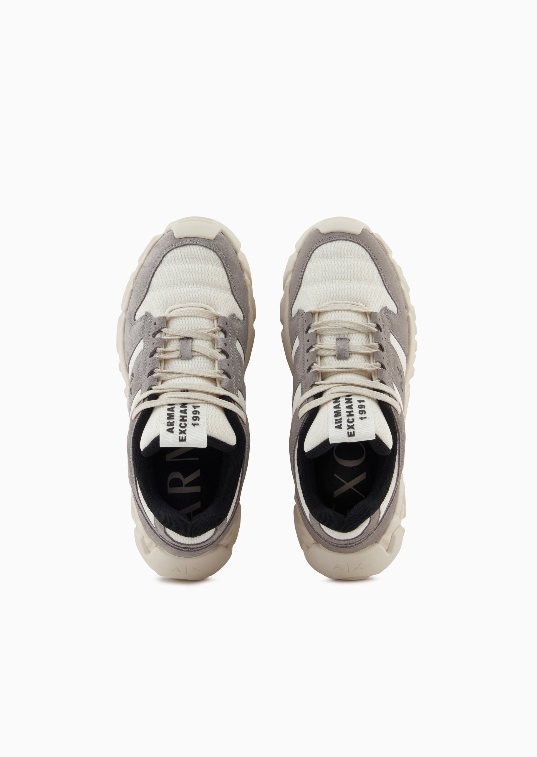 ARMANI EXCHANGE 男士系带低帮字母厚底潮流前卫休闲鞋