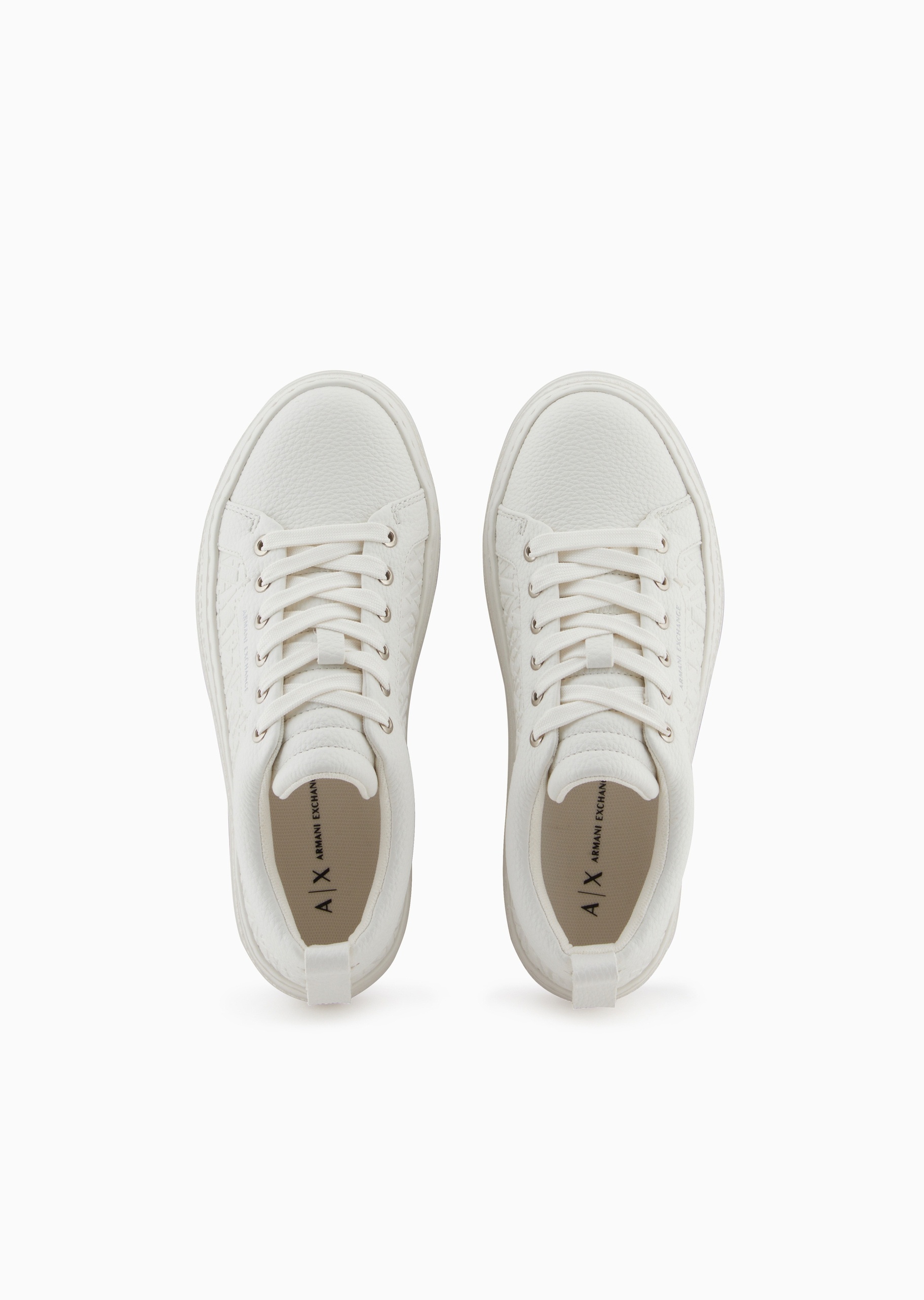 ARMANI EXCHANGE 女士系带低帮圆头厚底增高休闲鞋