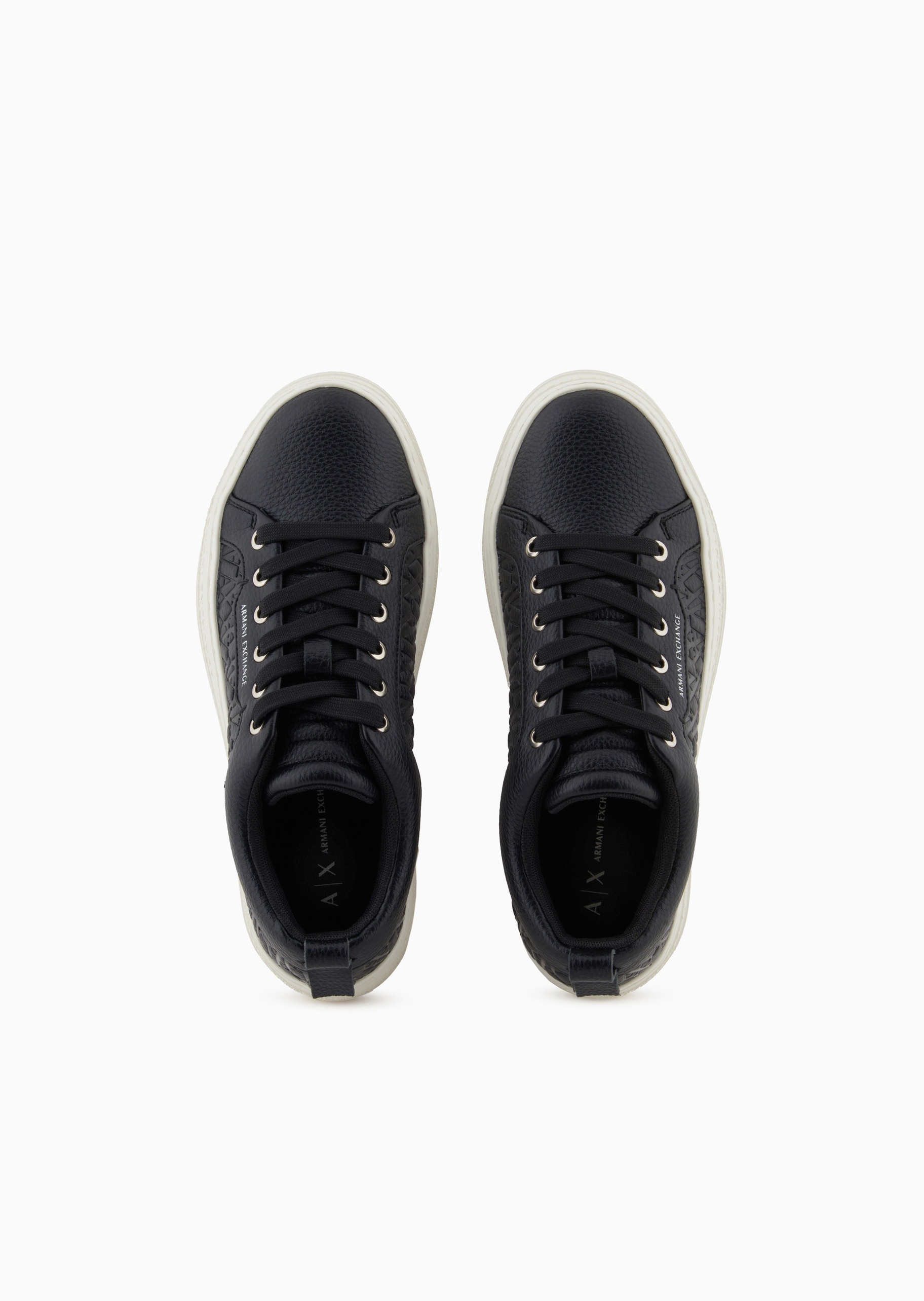 ARMANI EXCHANGE 女士系带低帮圆头厚底增高休闲鞋