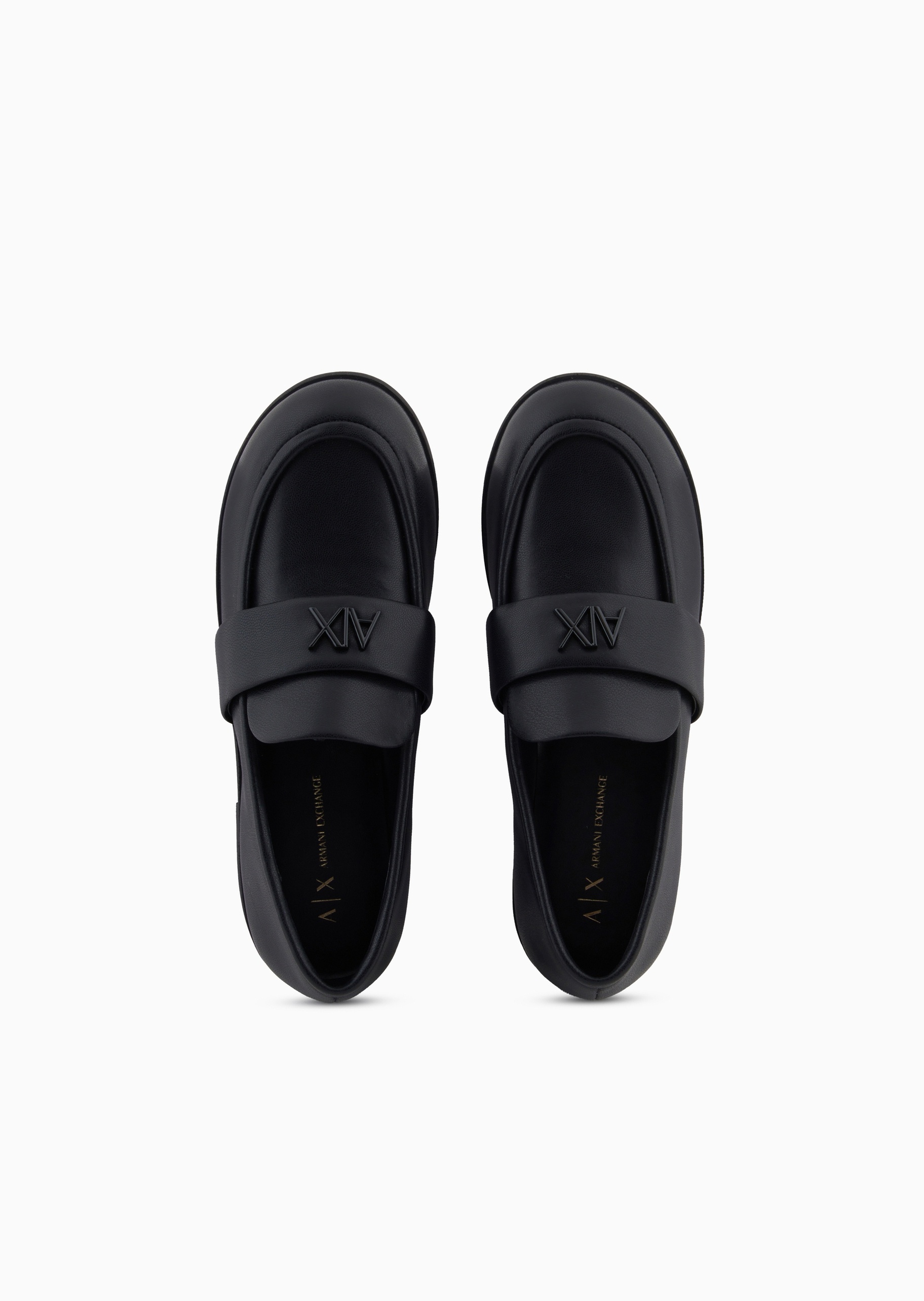 ARMANI EXCHANGE 女士一脚蹬低帮圆头纯色休闲乐福鞋
