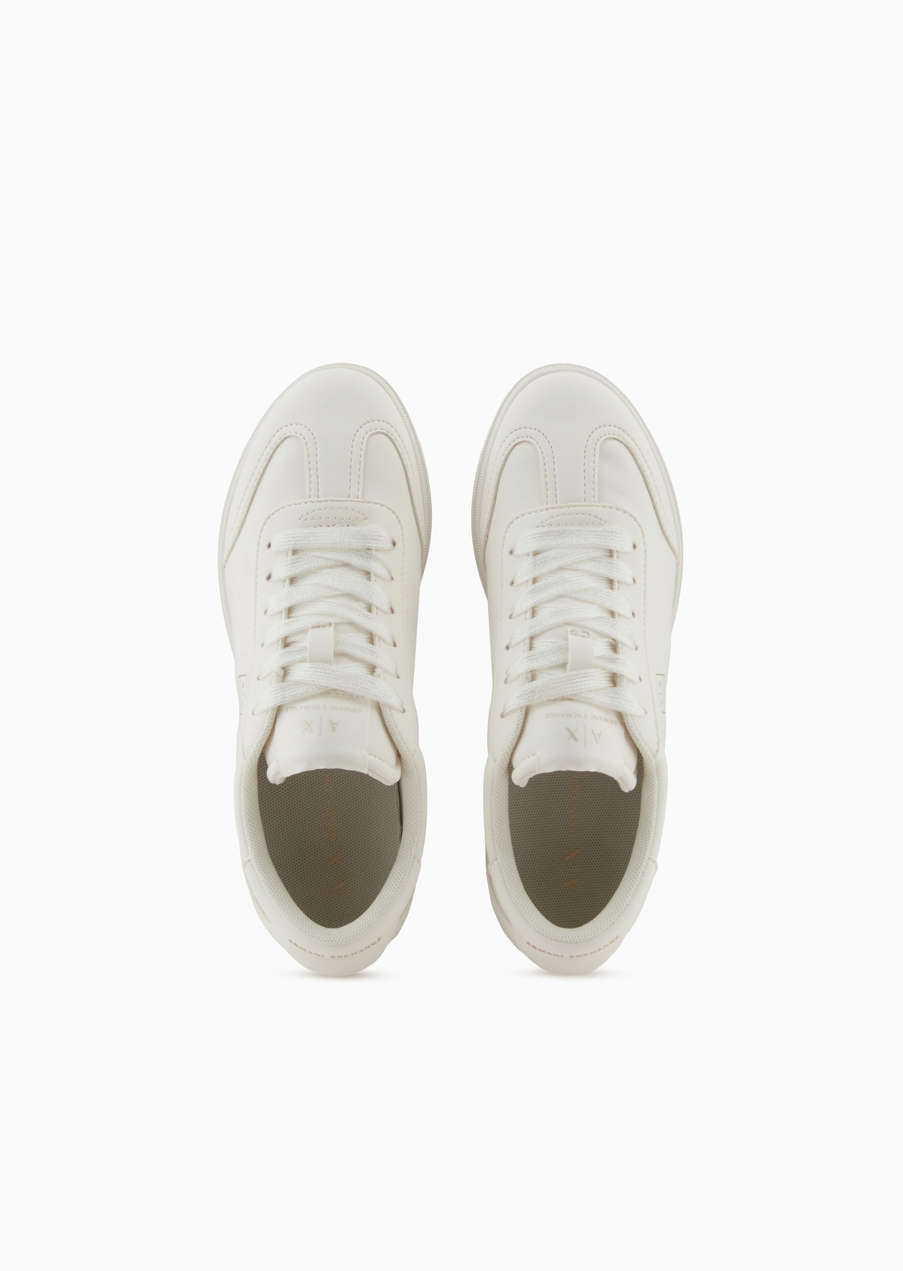 ARMANI EXCHANGE 女士系带低帮T字头平底纯色休闲鞋