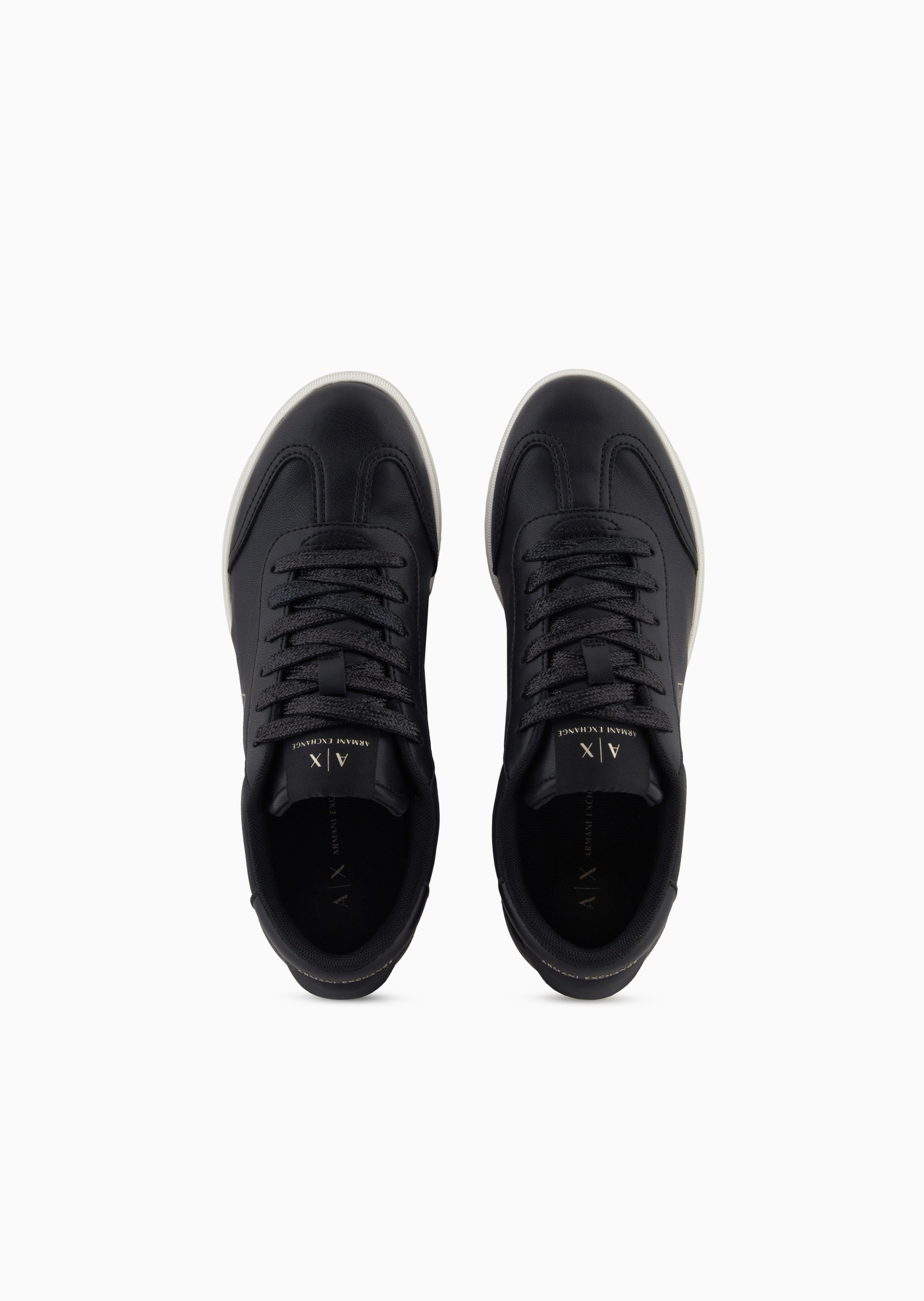 ARMANI EXCHANGE 女士系带低帮T字头平底纯色休闲鞋