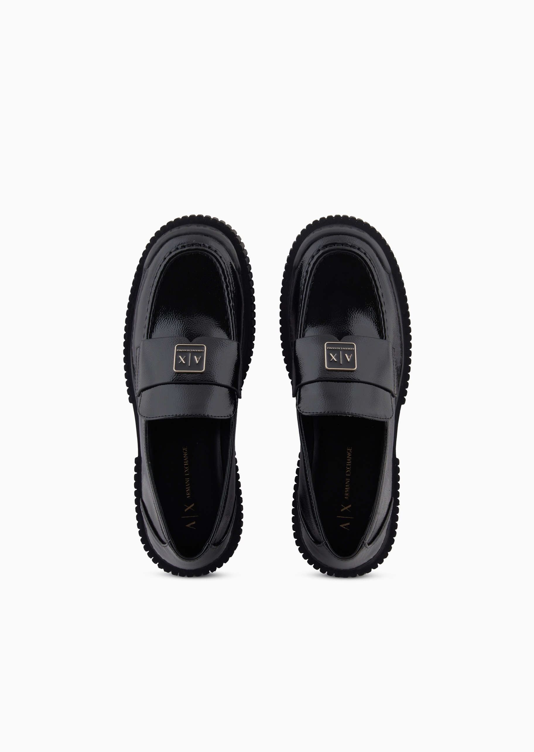 ARMANI EXCHANGE 女士一脚蹬低帮圆头厚底休闲乐福鞋