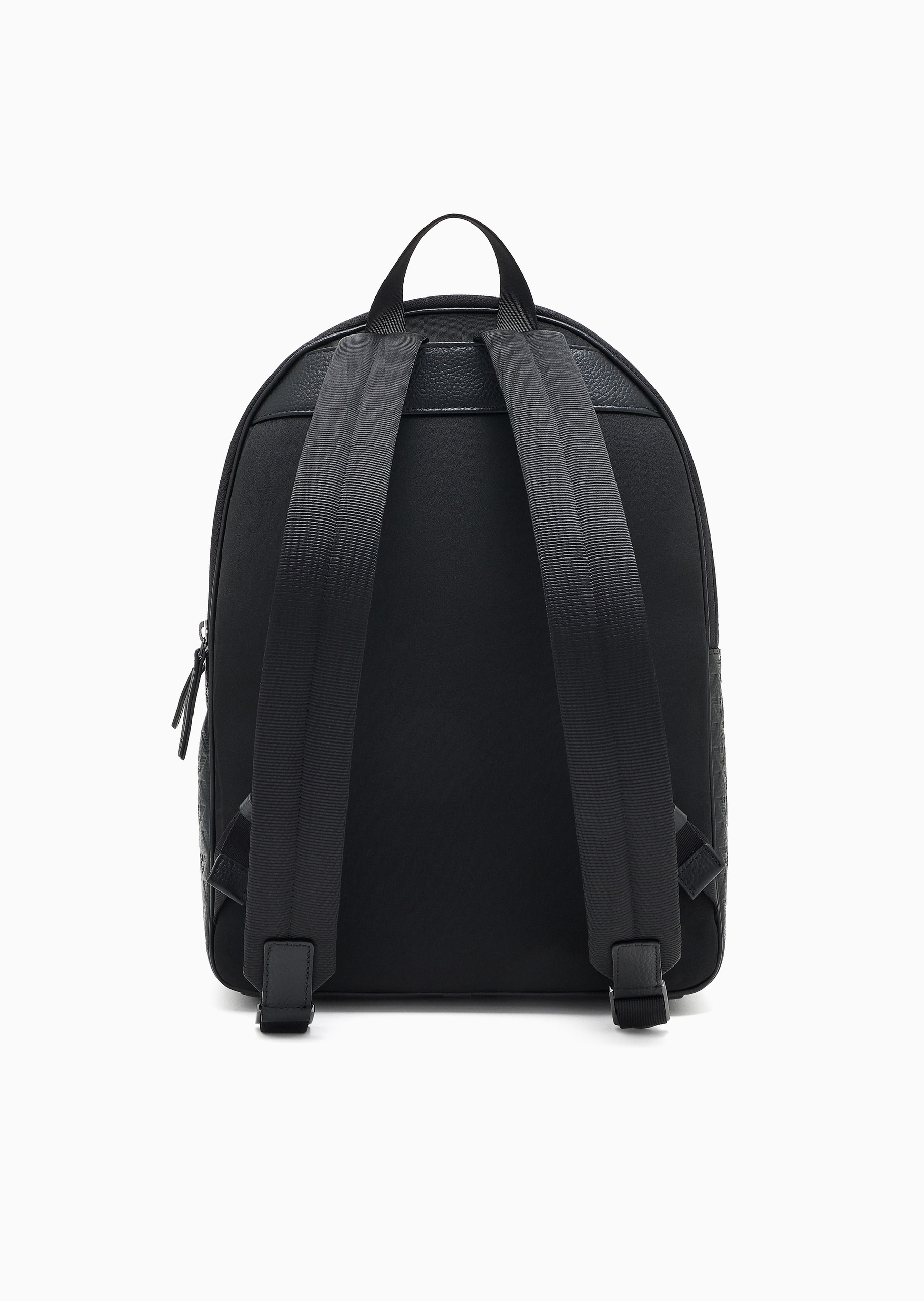 Emporio Armani 男士牛皮革拉链圆形老花手提双肩包