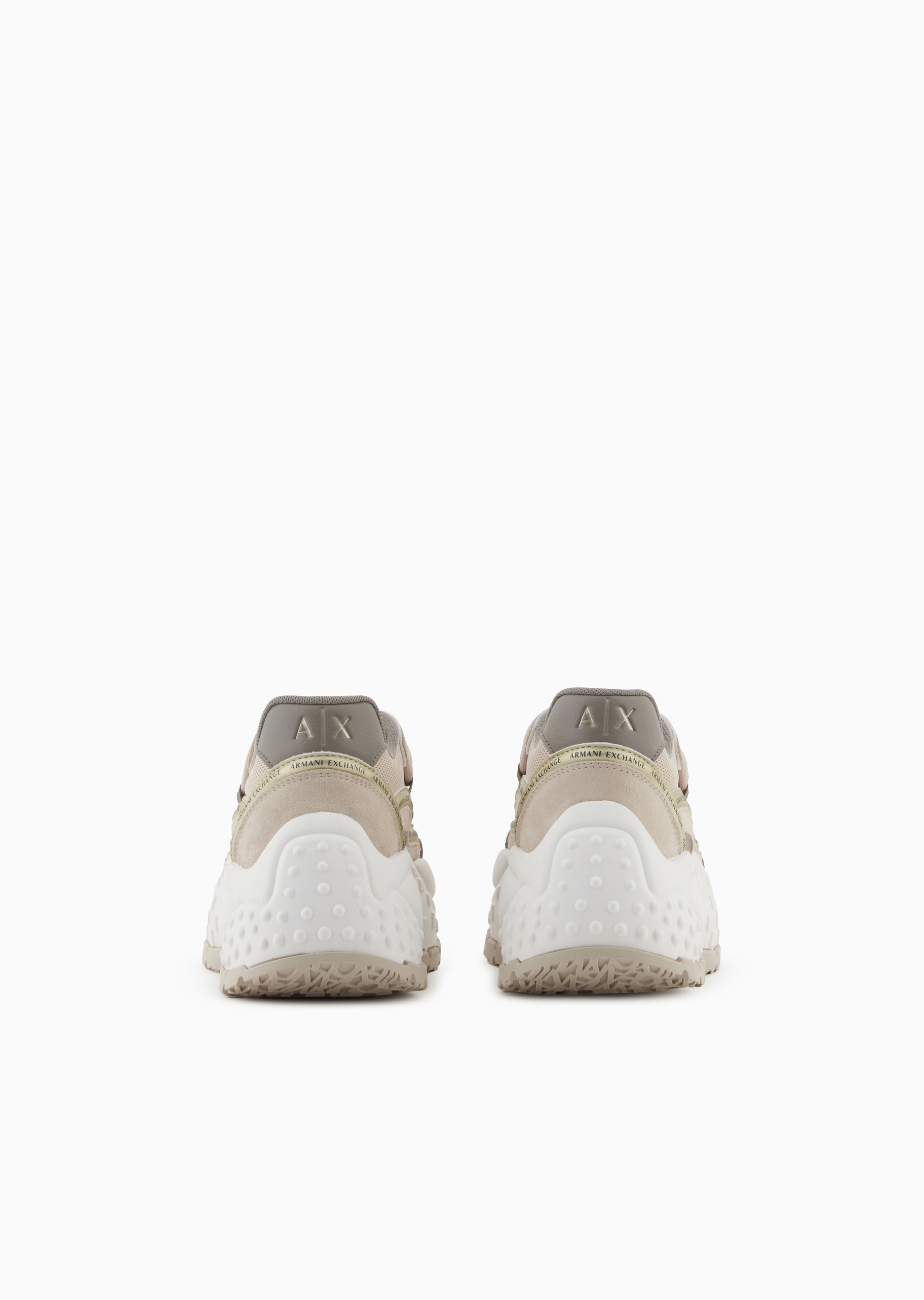 ARMANI EXCHANGE 女士系带低帮T字头厚底老爹撞色休闲鞋