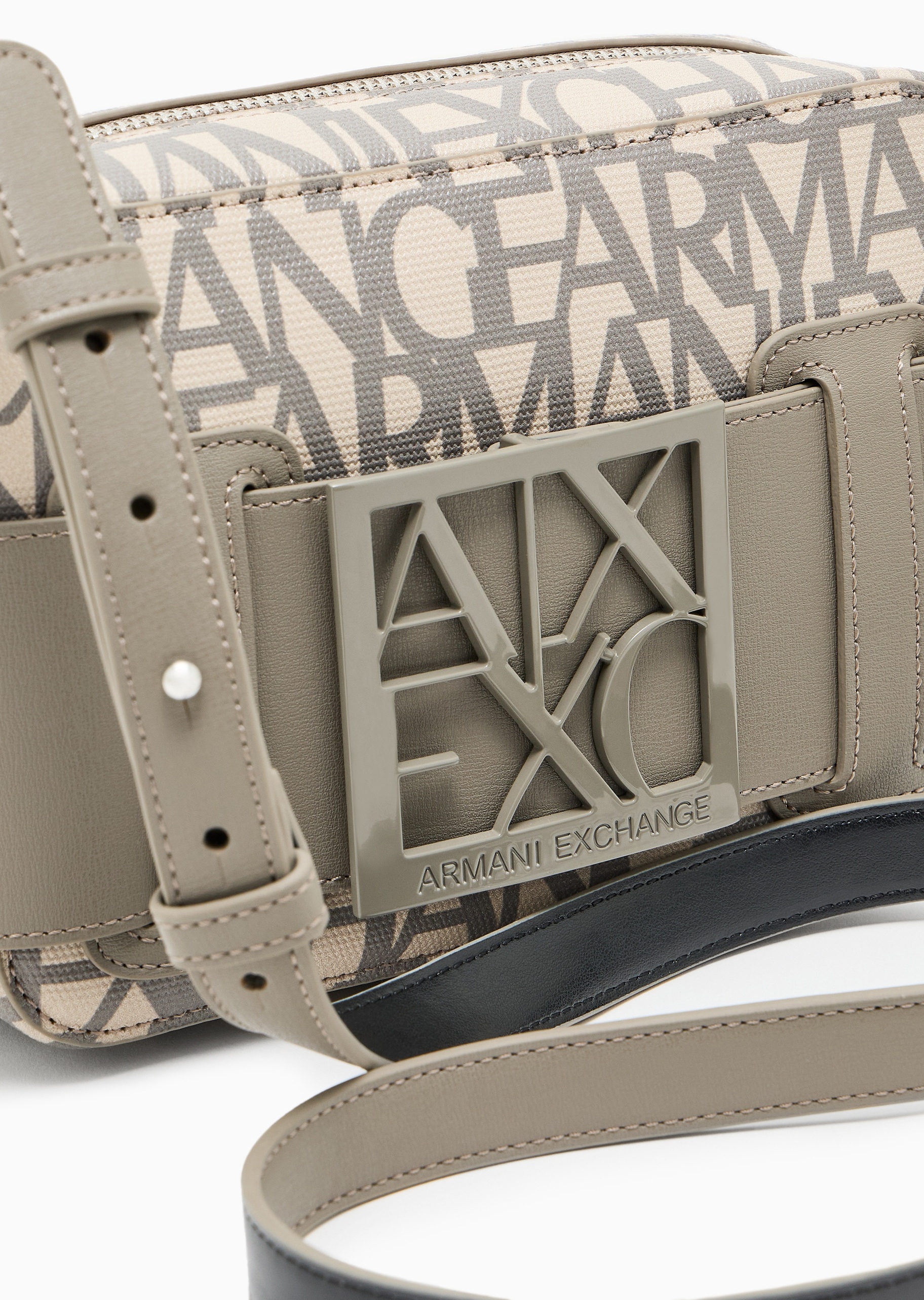 ARMANI EXCHANGE 女士拉链长方形可调节肩带单肩斜挎包