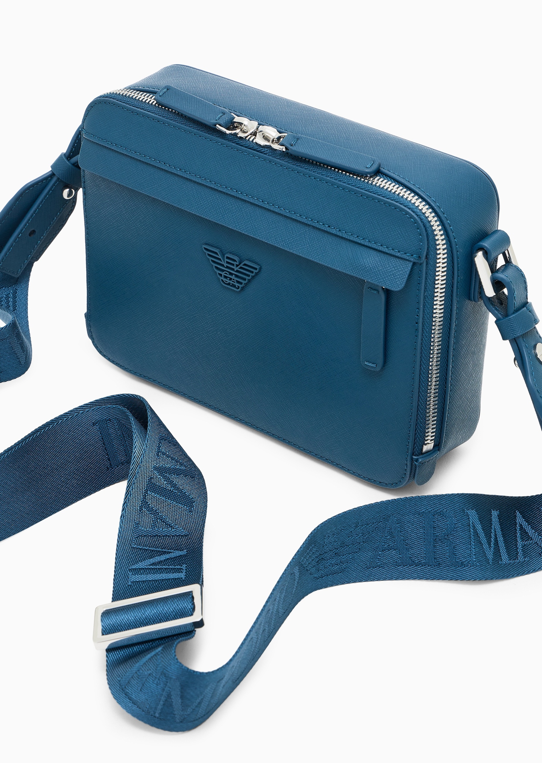 Emporio Armani 男士拉链横款可拆肩带单肩斜挎包