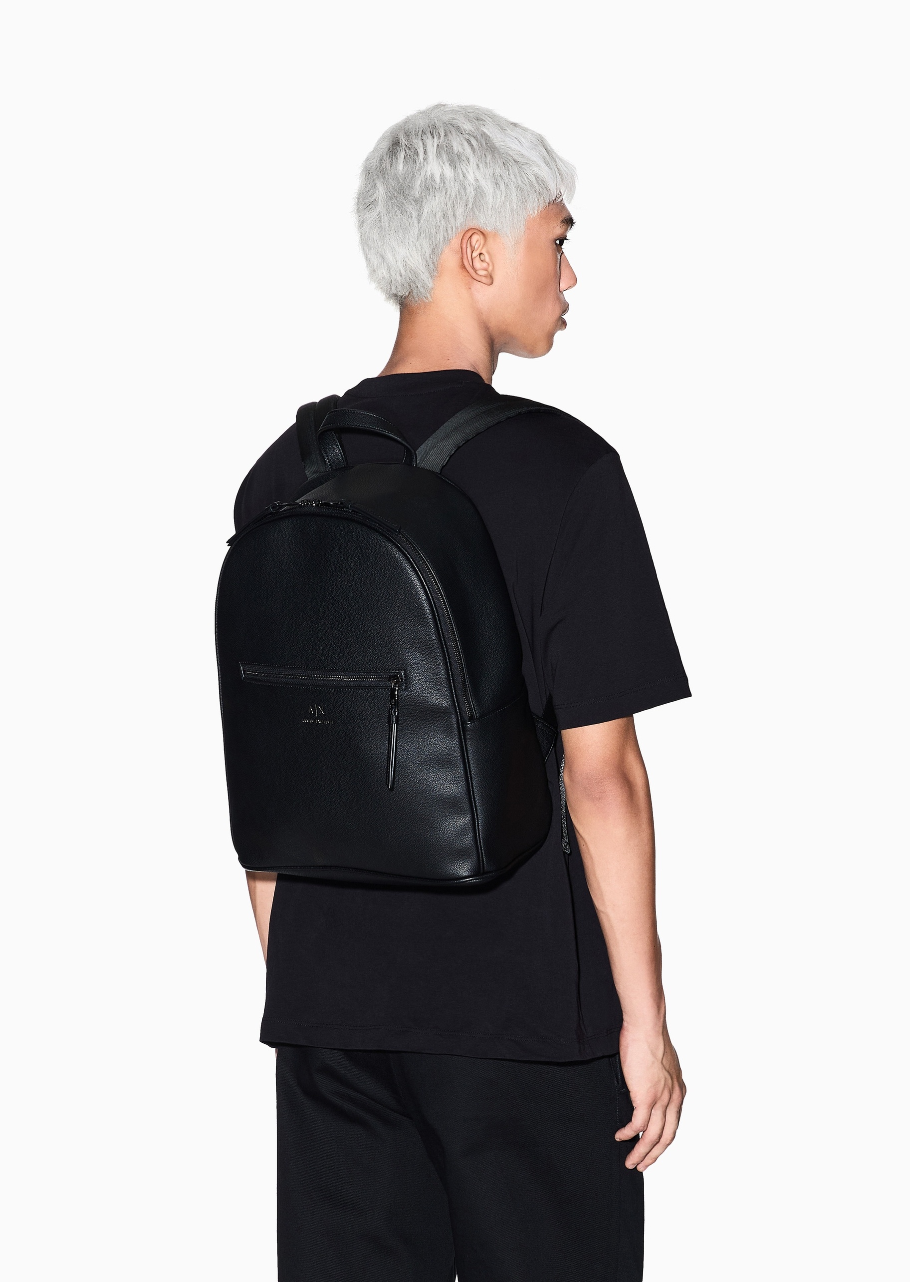 ARMANI EXCHANGE 男士拉链圆形大容量休闲通勤手提双肩包