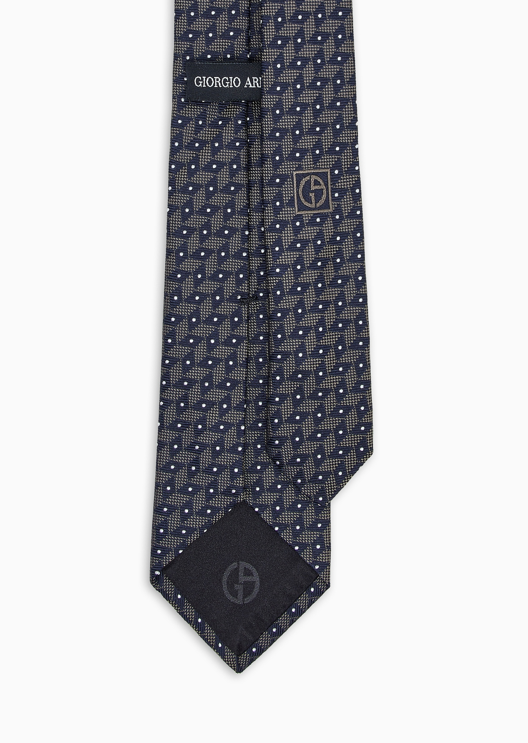Giorgio Armani 男士桑蚕丝手打箭头型几何提花领带