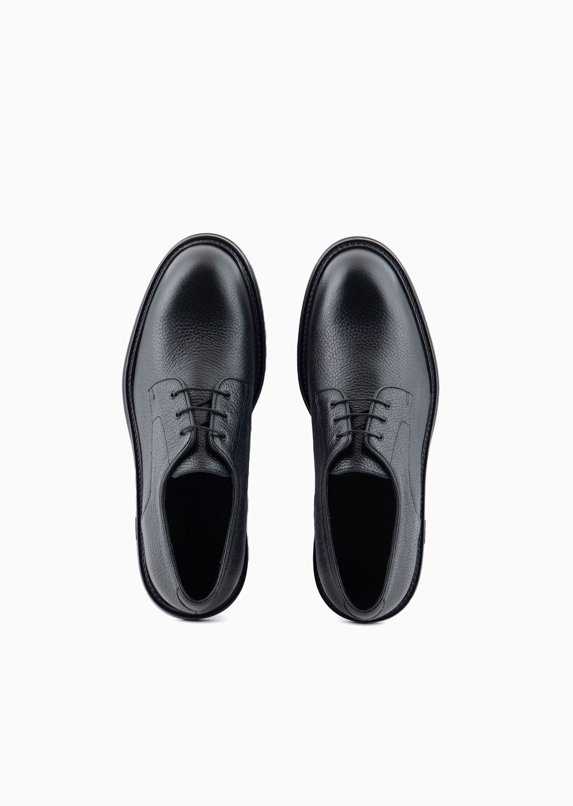 Emporio Armani 男士犊牛皮革低帮圆头德比系带鞋
