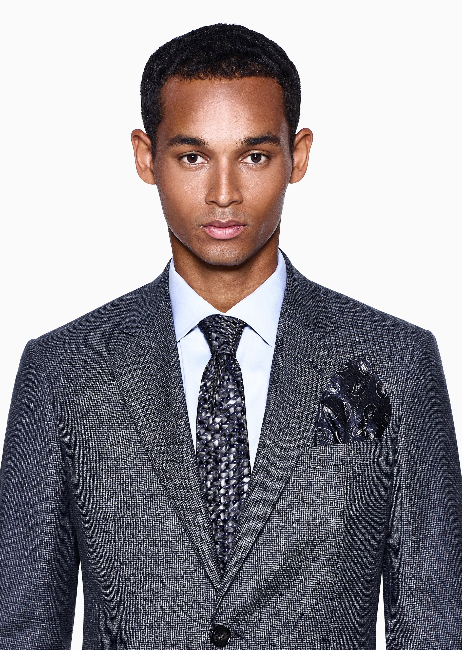 Giorgio Armani 男士桑蚕丝手打箭头型几何提花领带