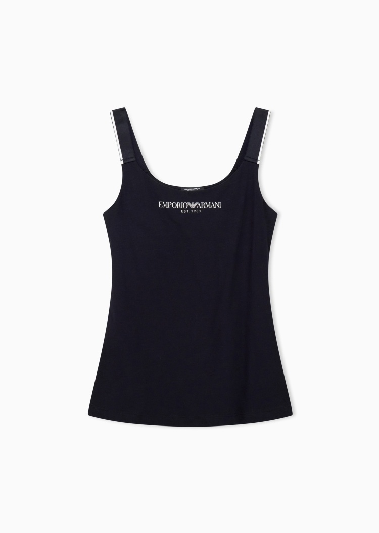 Emporio Armani 女士无袖圆领打底松驰亲肤柔软背心家居睡衣